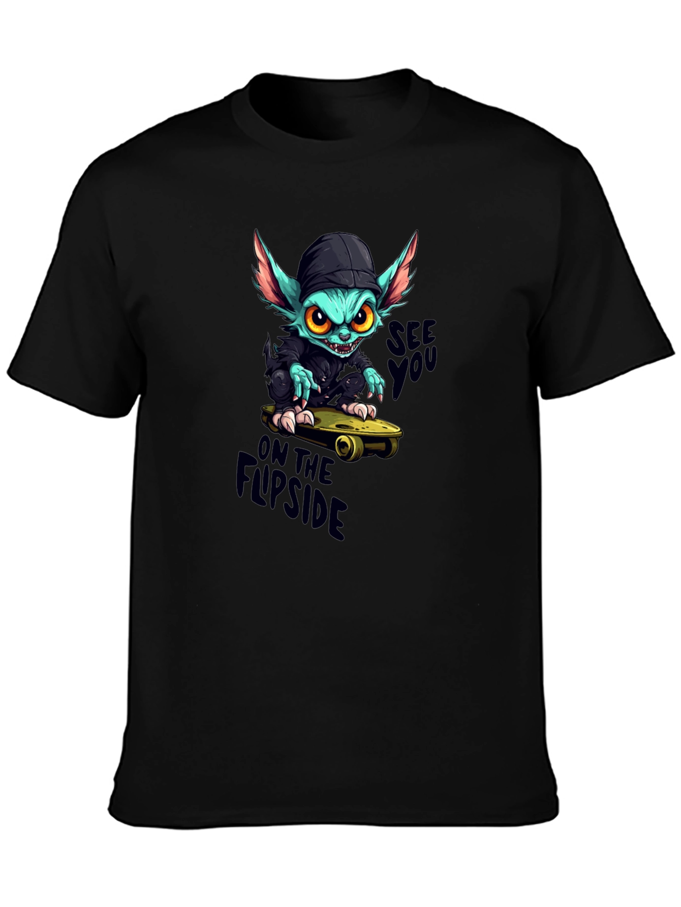 Skater Gremlin Graphic Black T-Shirt
