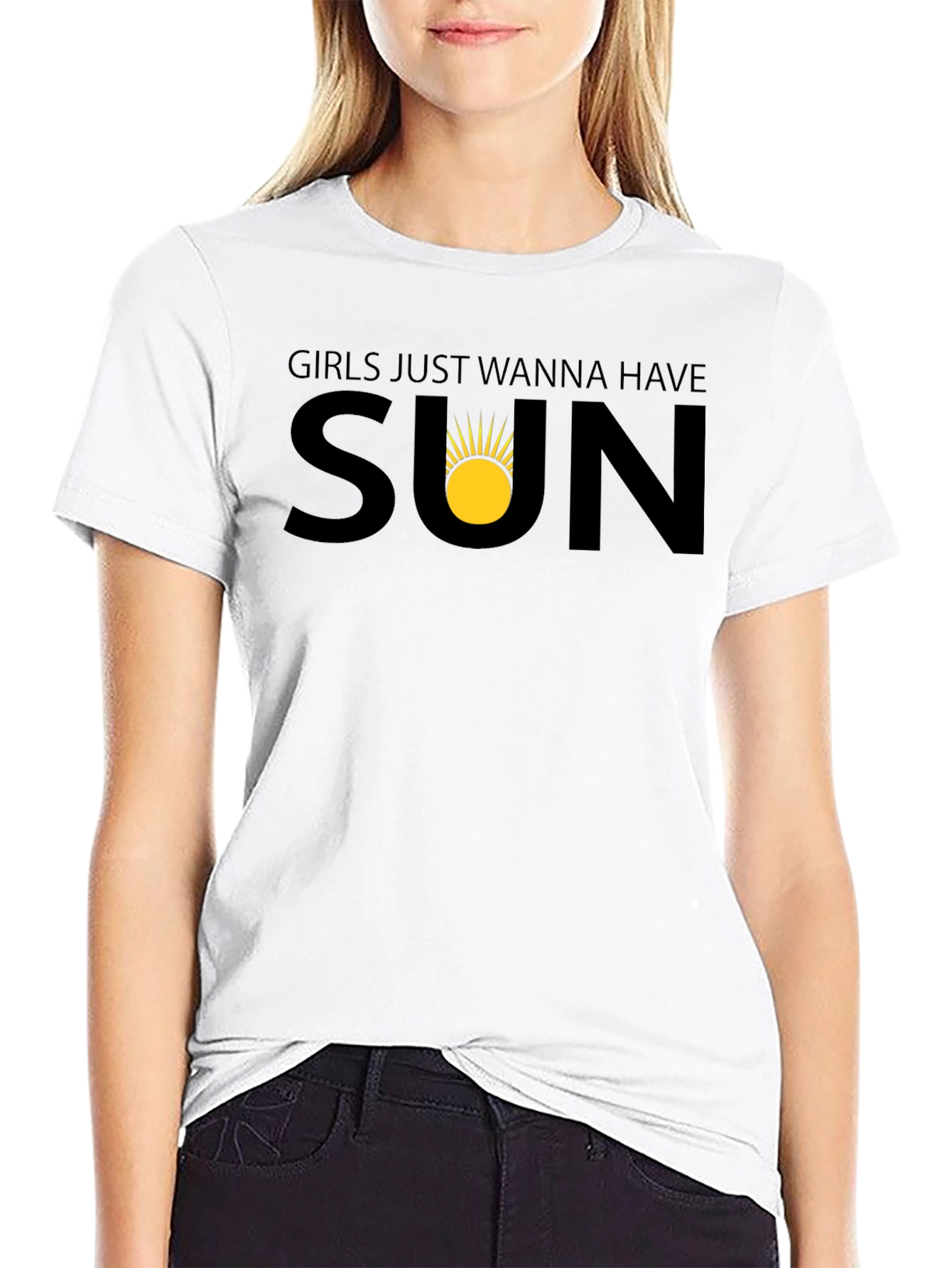 Girls Just Wanna Have Sun Black T-Shirt