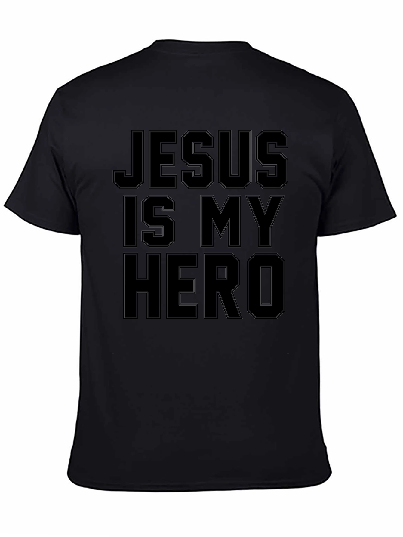 Jesus Is My Hero Black Graphic T-Shirt