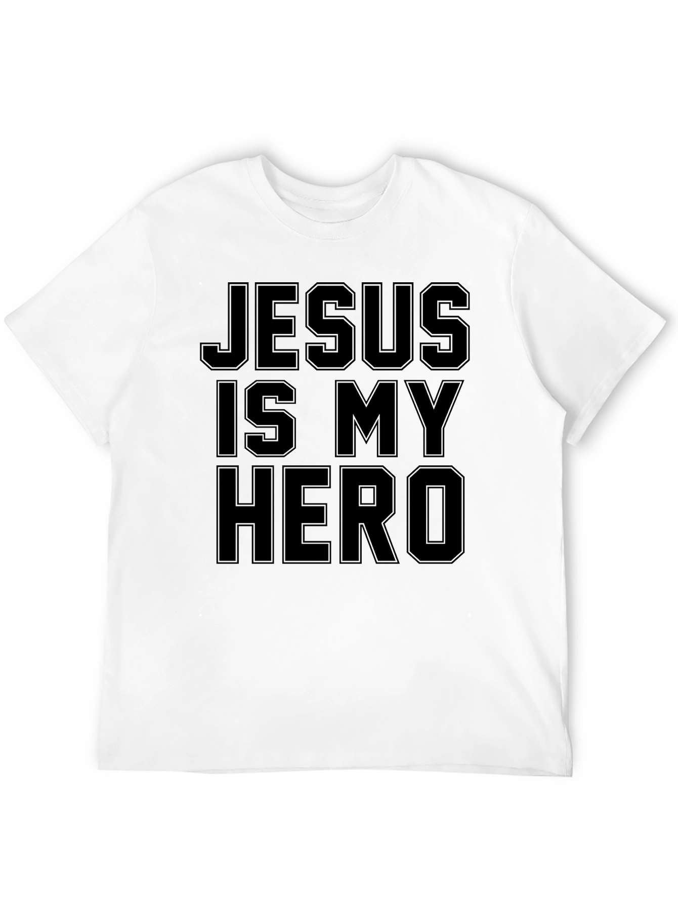 Jesus Is My Hero Black Graphic T-Shirt