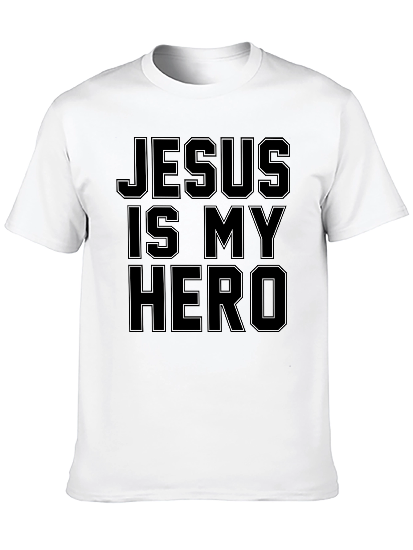 Jesus Is My Hero Black Graphic T-Shirt