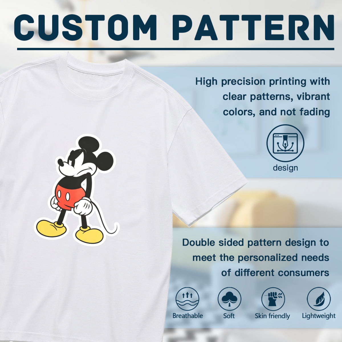 Plus Size Women Angry Classic Mickey Mouse Vintage Cartoon Print Tee