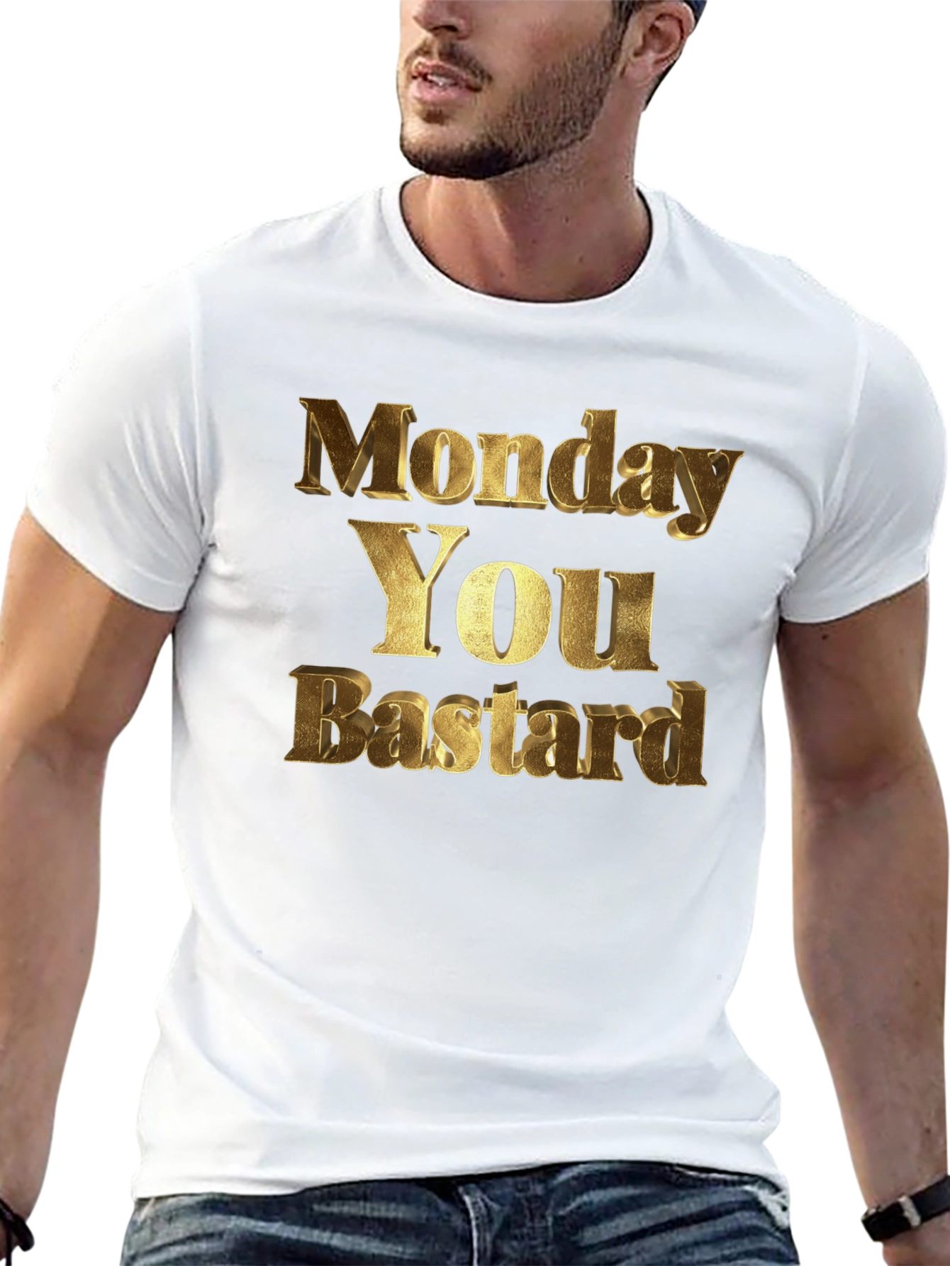Monday You Bastard Mens Black Graphic Tee