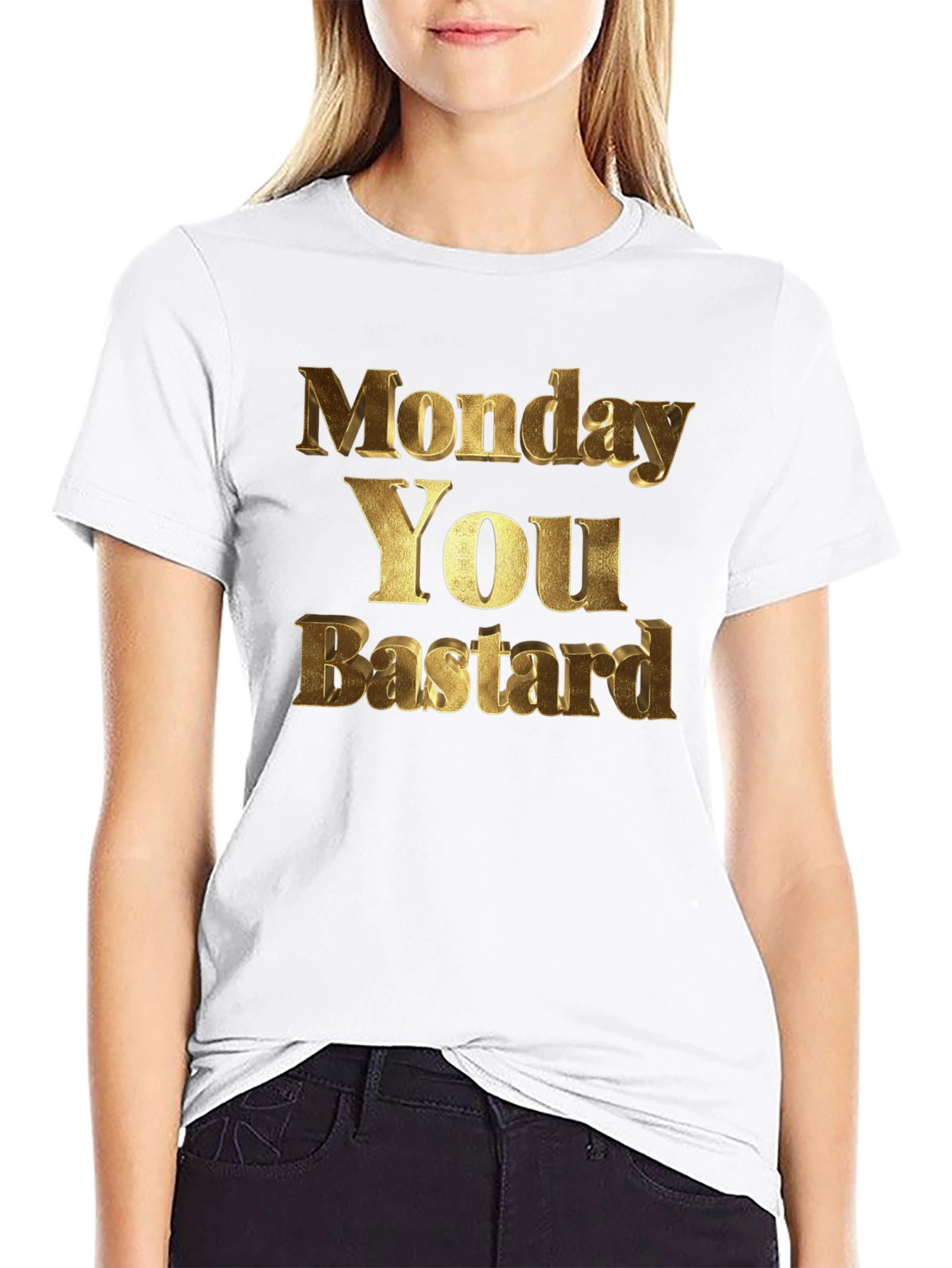 Monday You Bastard Mens Black Graphic Tee