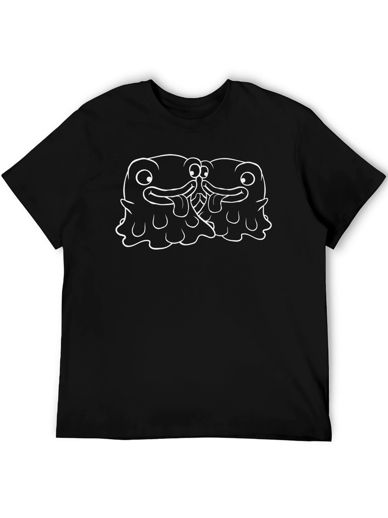 Funny Cartoon Character Black T-Shirt