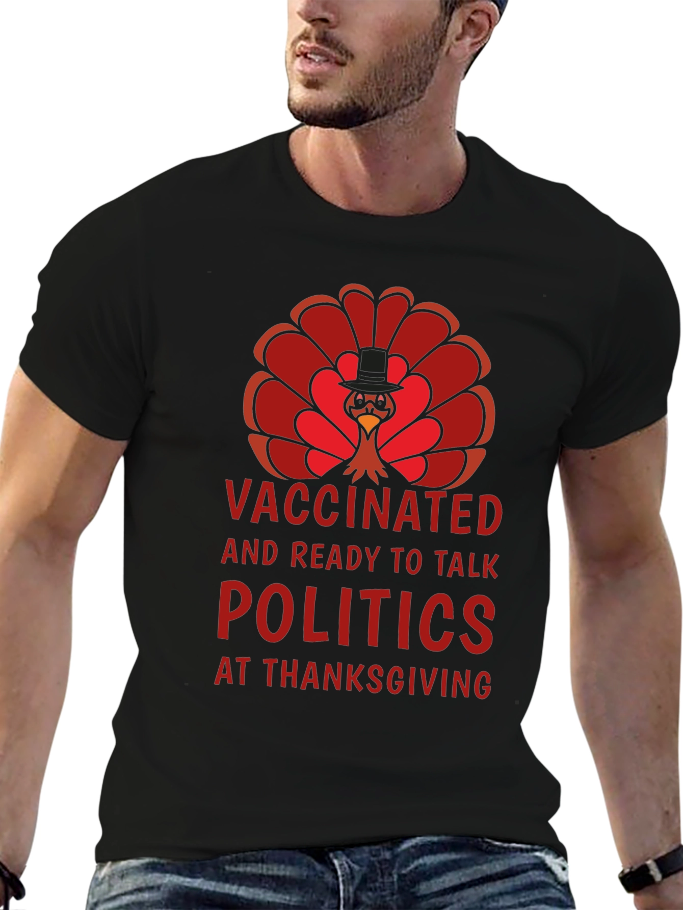 Vaccinated Politics Thanksgiving Turkey T-Shirt