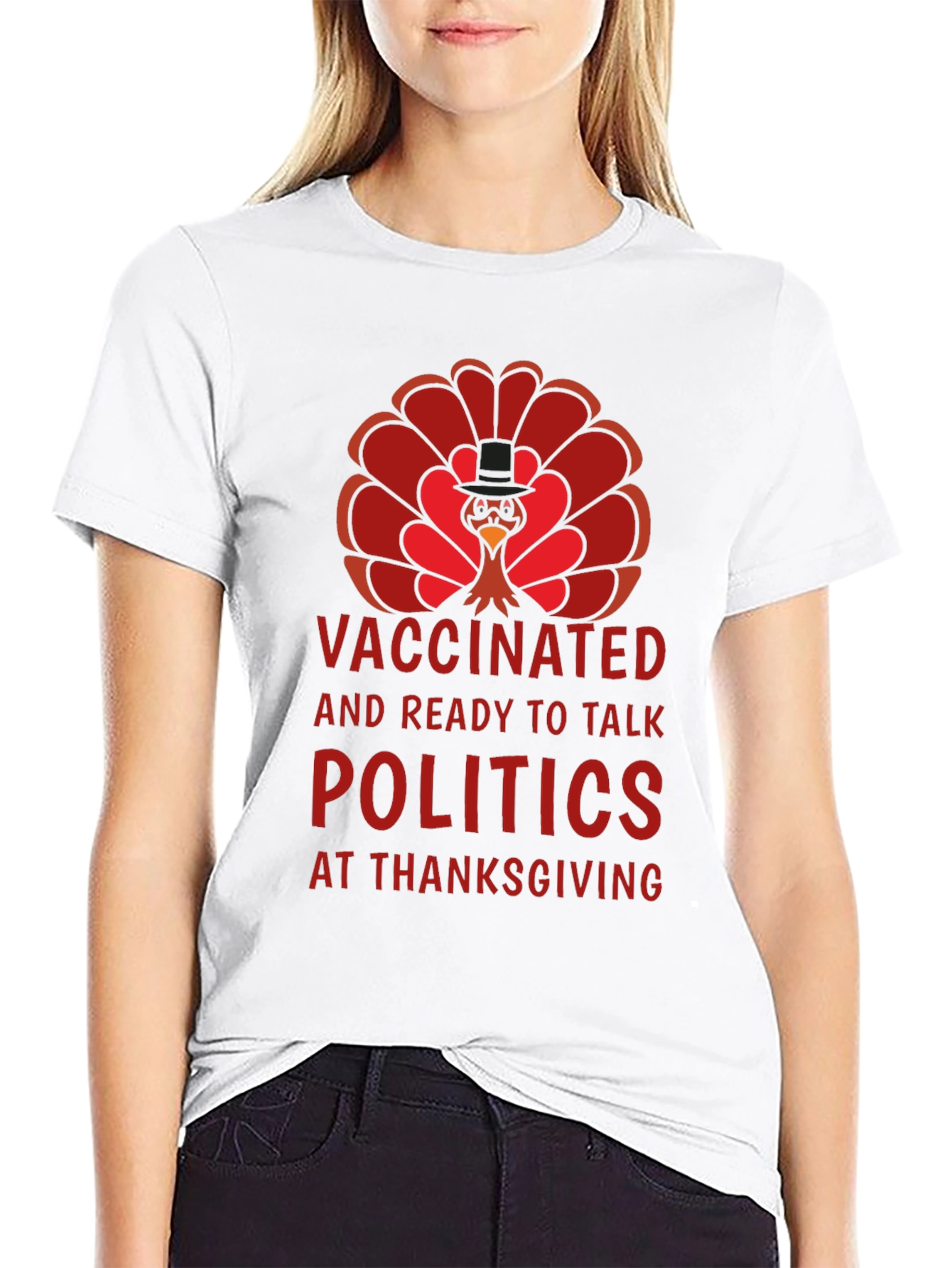 Vaccinated Politics Thanksgiving Turkey T-Shirt