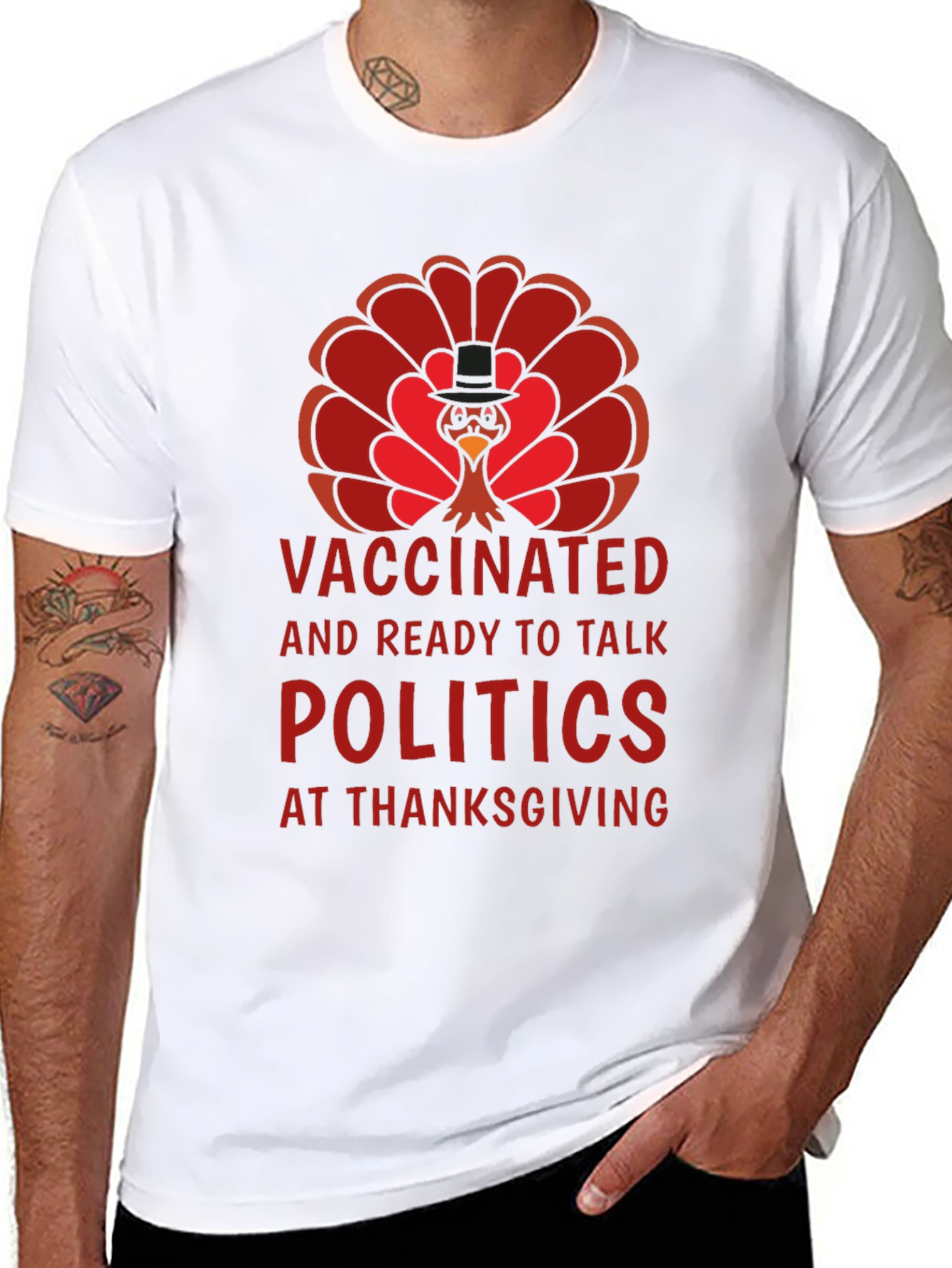 Vaccinated Politics Thanksgiving Turkey T-Shirt