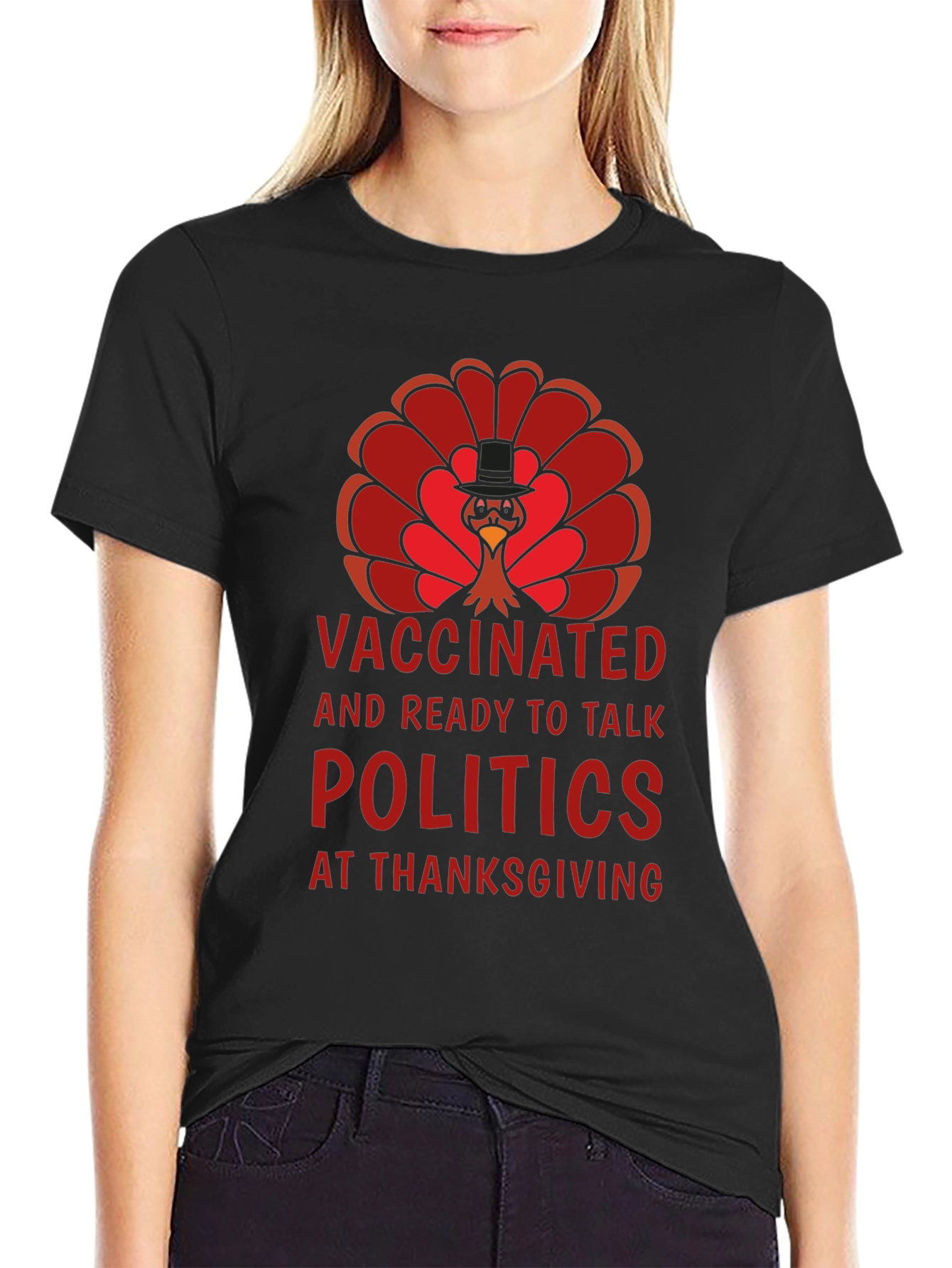 Vaccinated Politics Thanksgiving Turkey T-Shirt