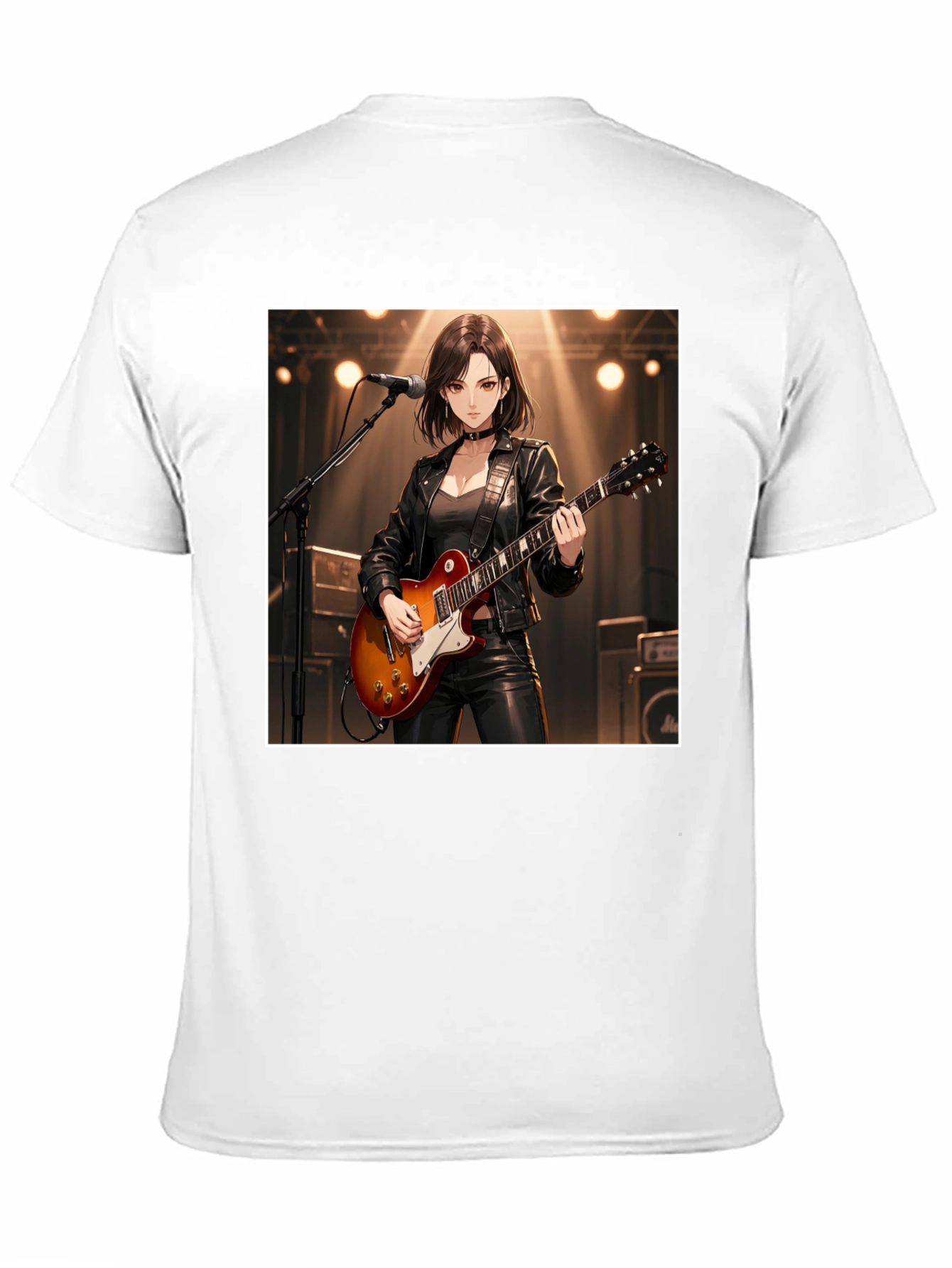Guitarist Girl Black T-Shirt