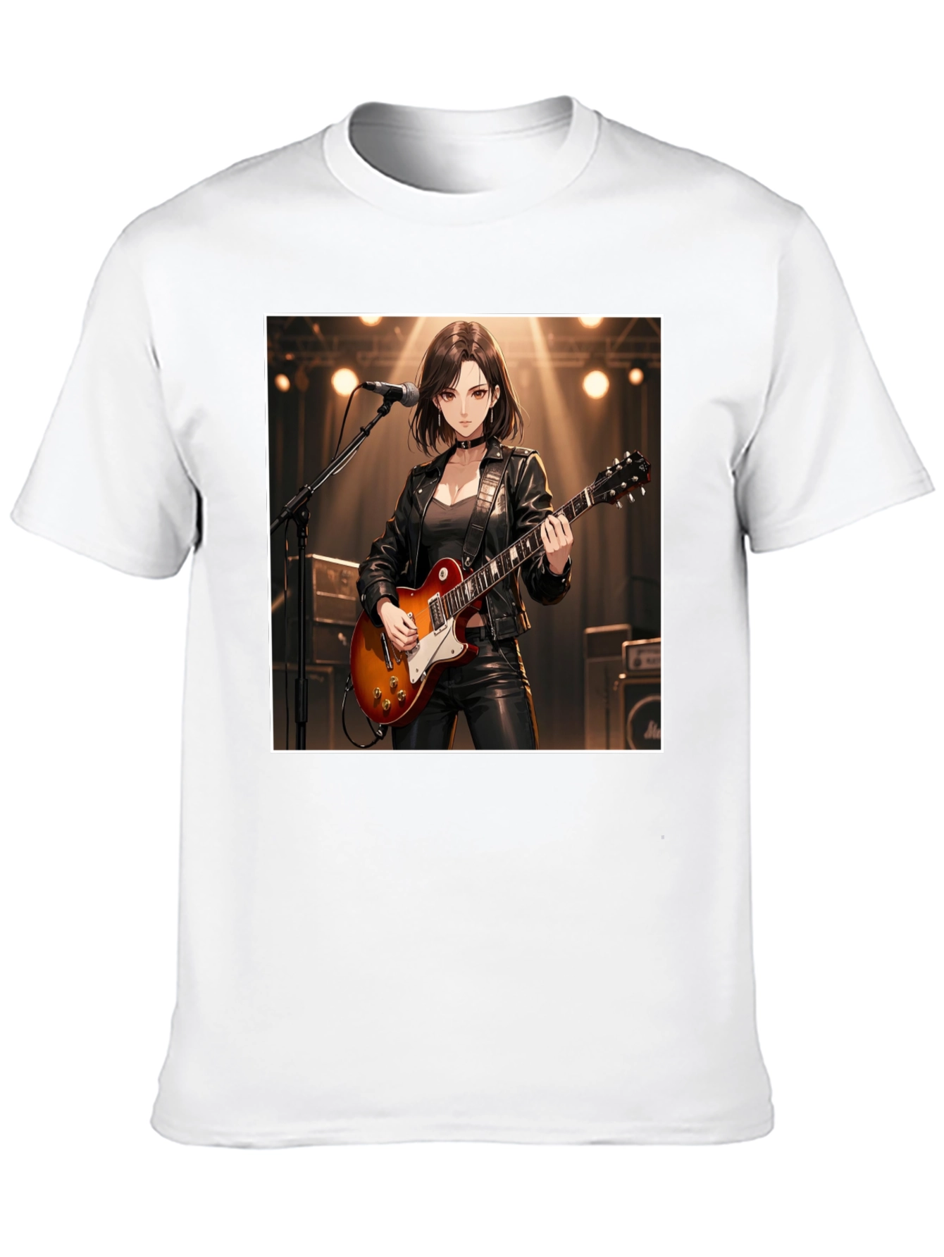 Guitarist Girl Black T-Shirt