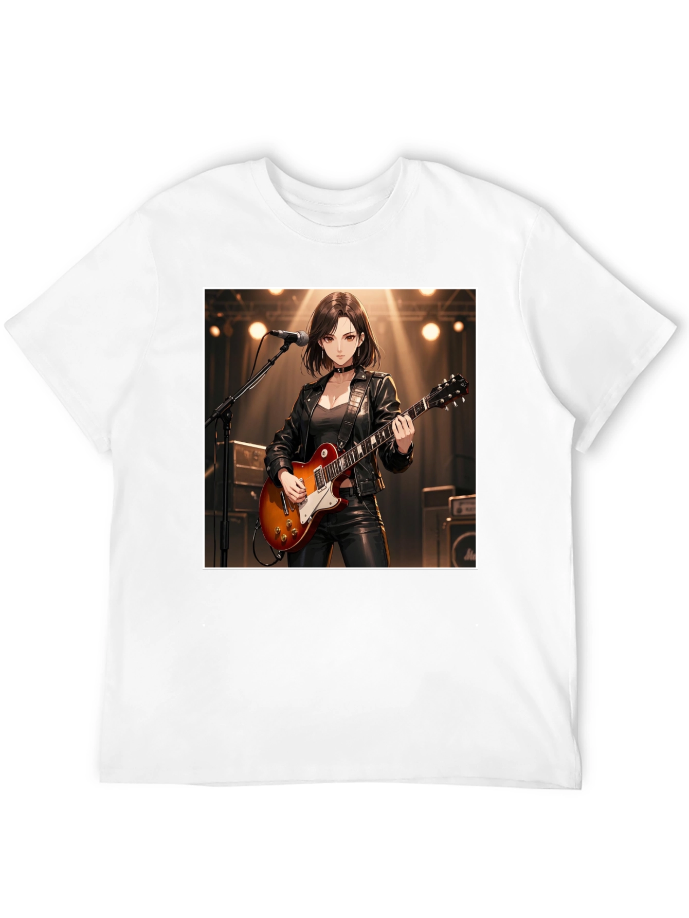 Guitarist Girl Black T-Shirt