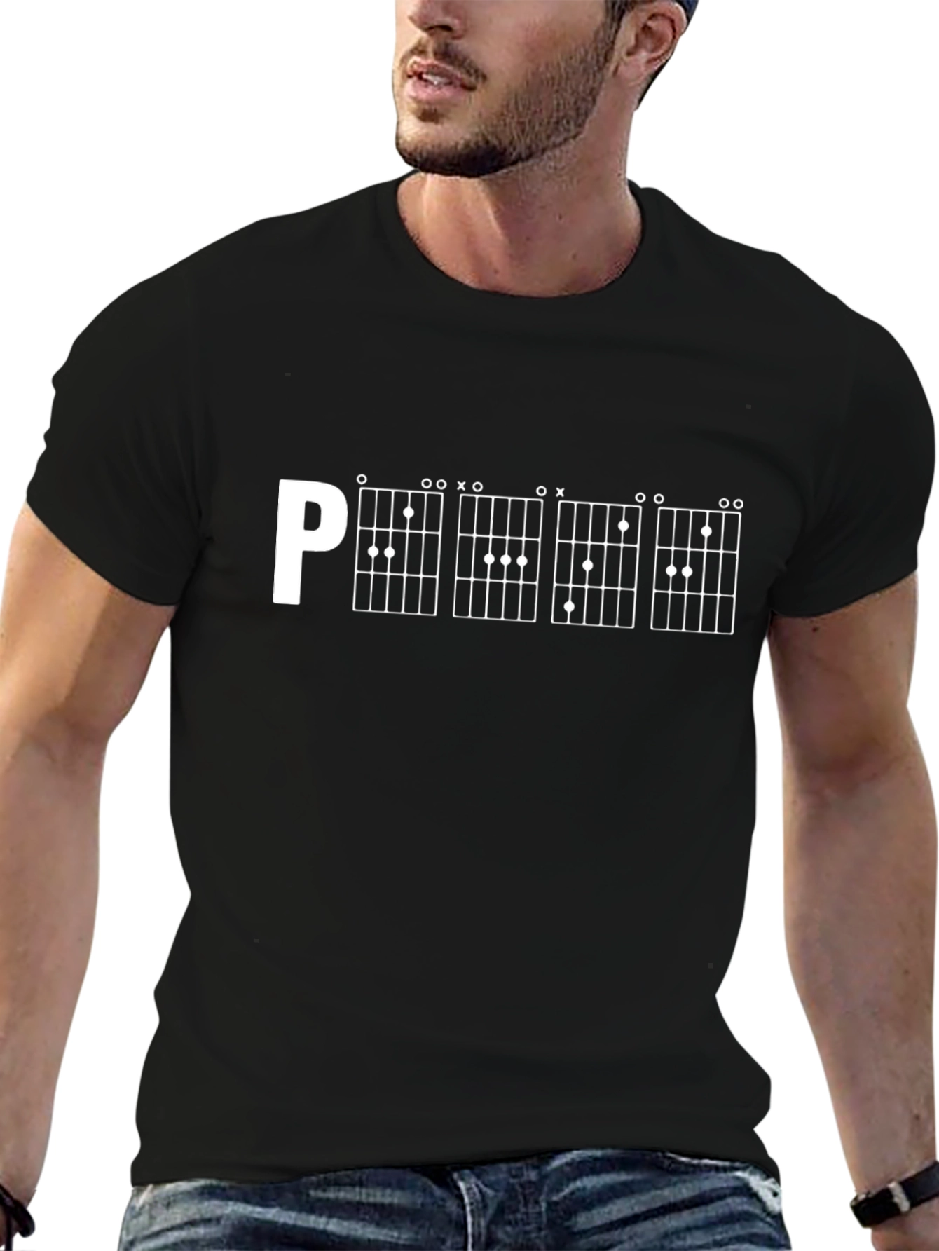 Guitar Chord T-Shirt - Black - Graphic Tee