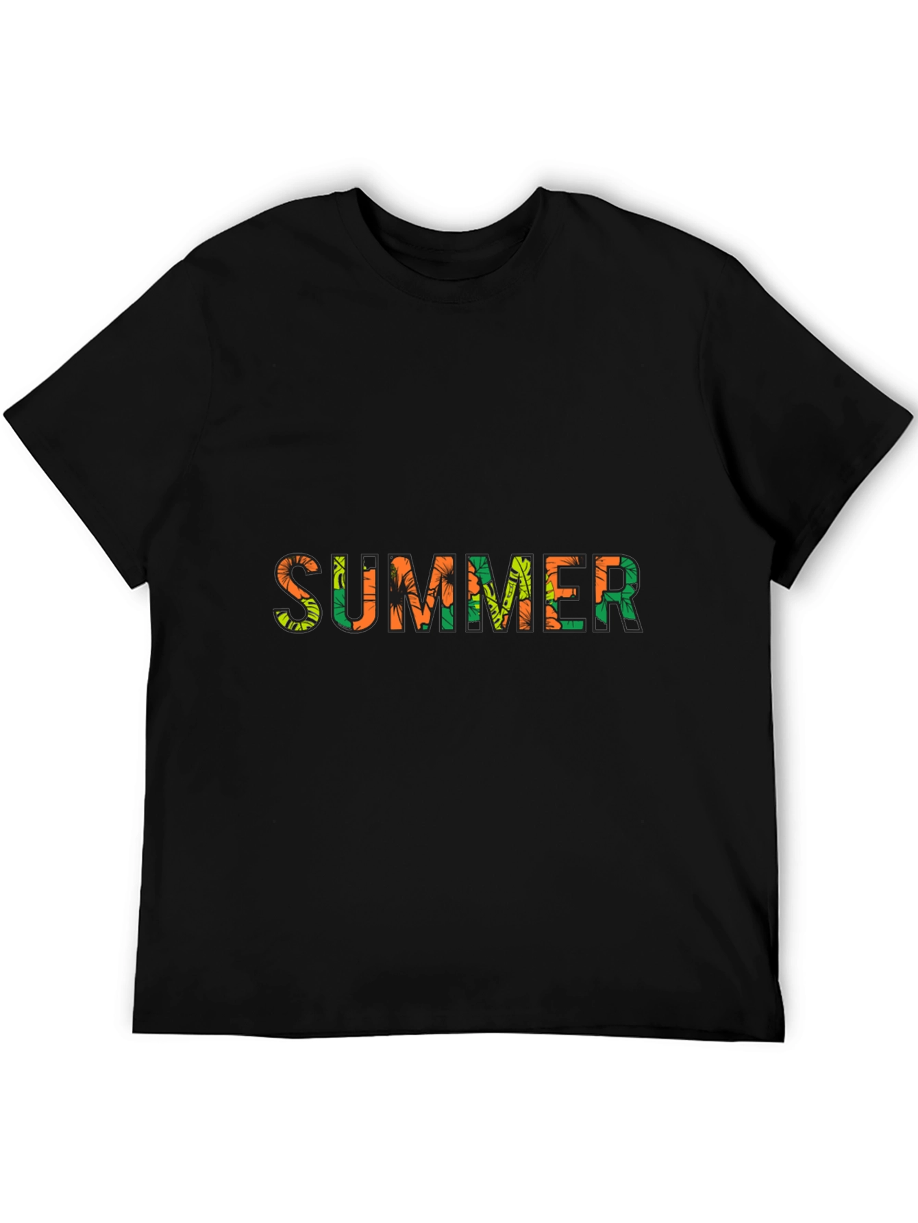Summer Print Black T-Shirt
