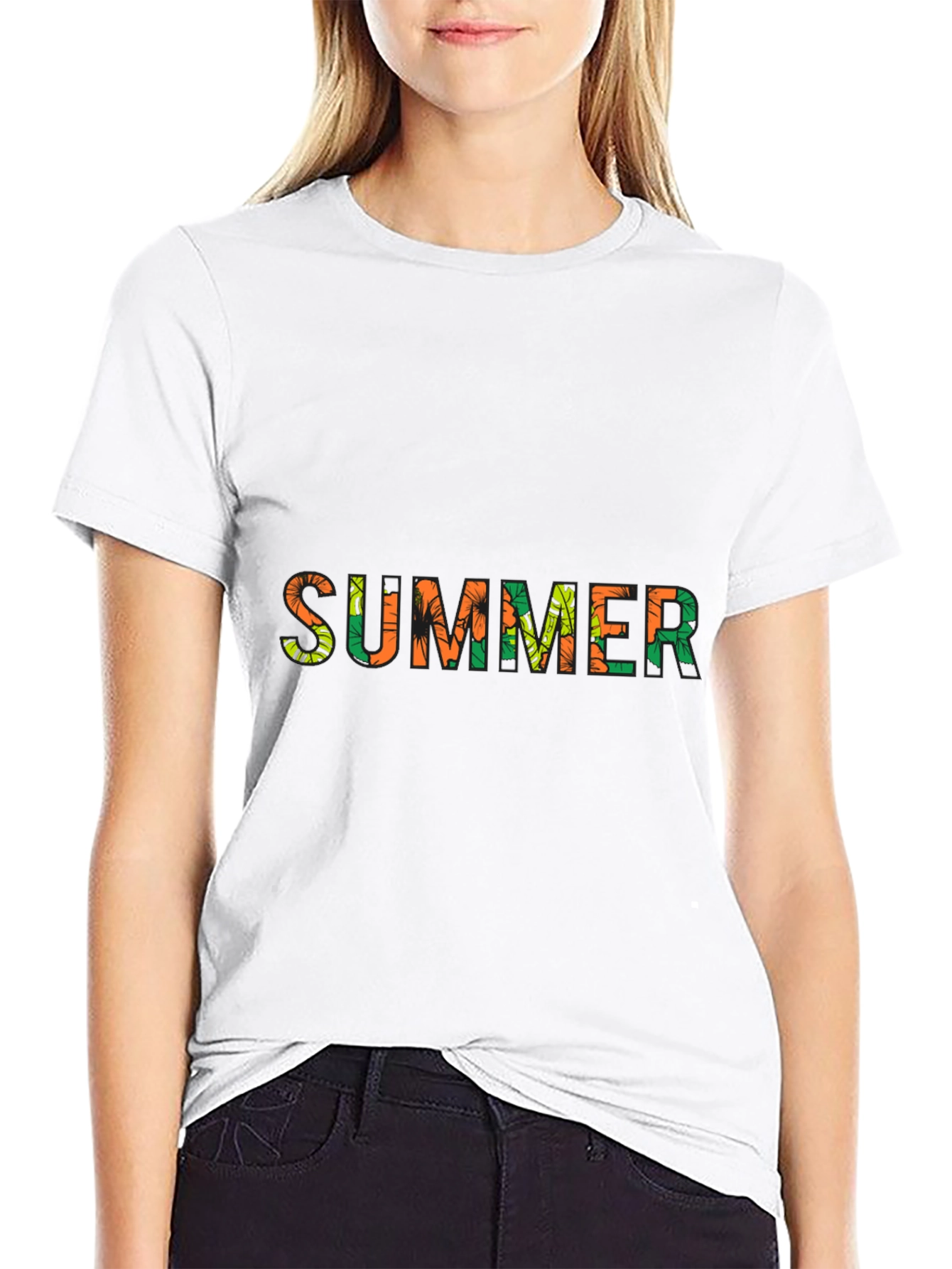 Summer Print Black T-Shirt