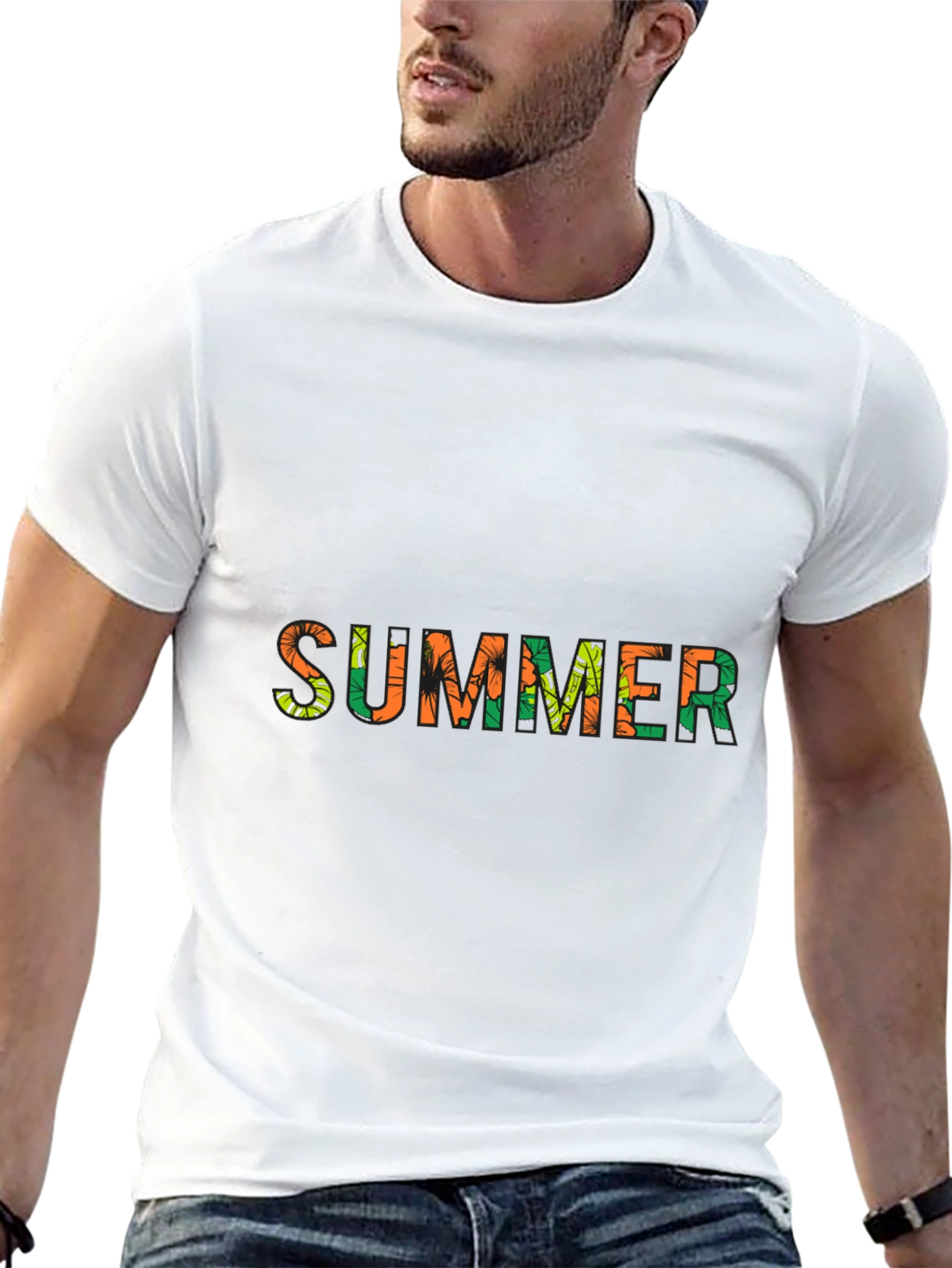 Summer Print Black T-Shirt