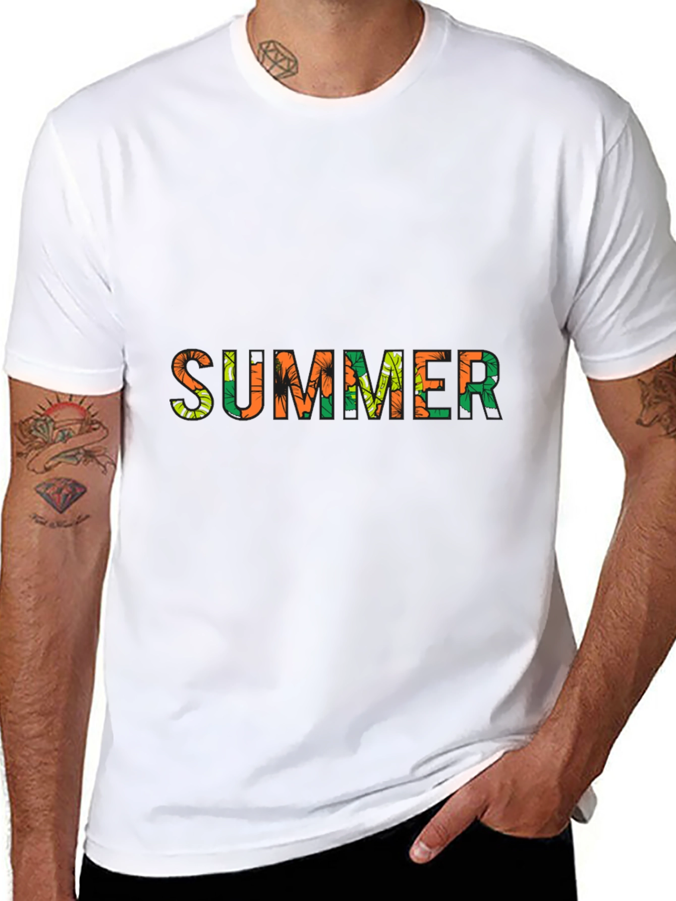 Summer Print Black T-Shirt