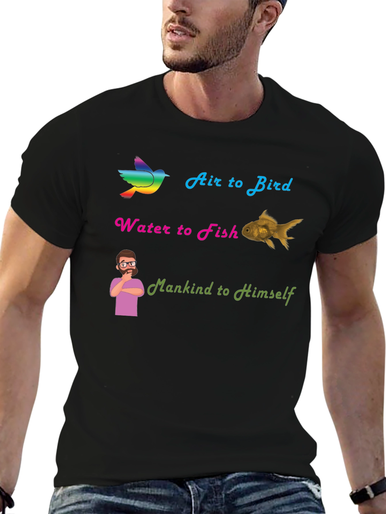 Air Bird Water Fish Mankind T-Shirt