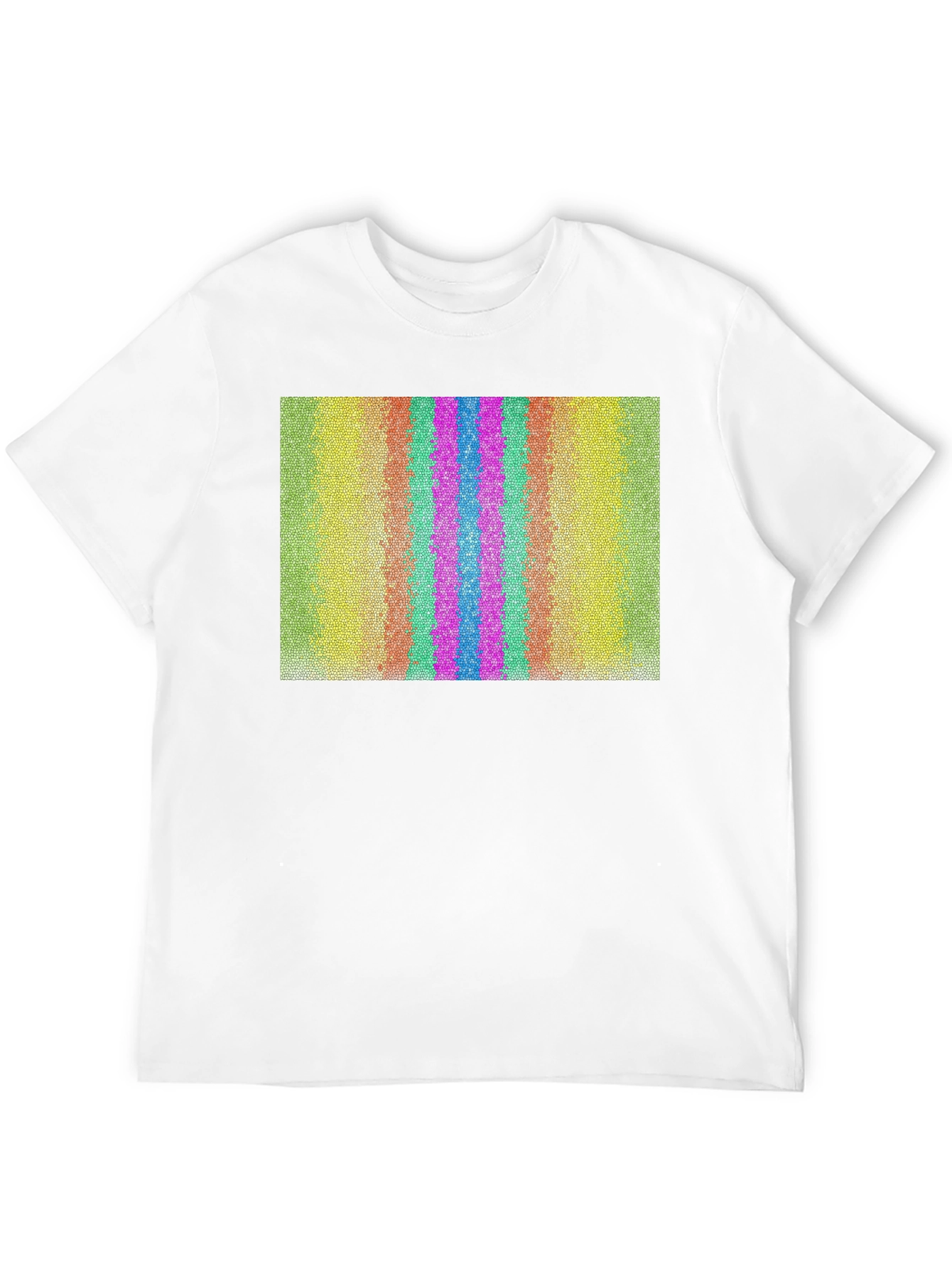 Retro Stripe Pattern Graphic Tee - Black
