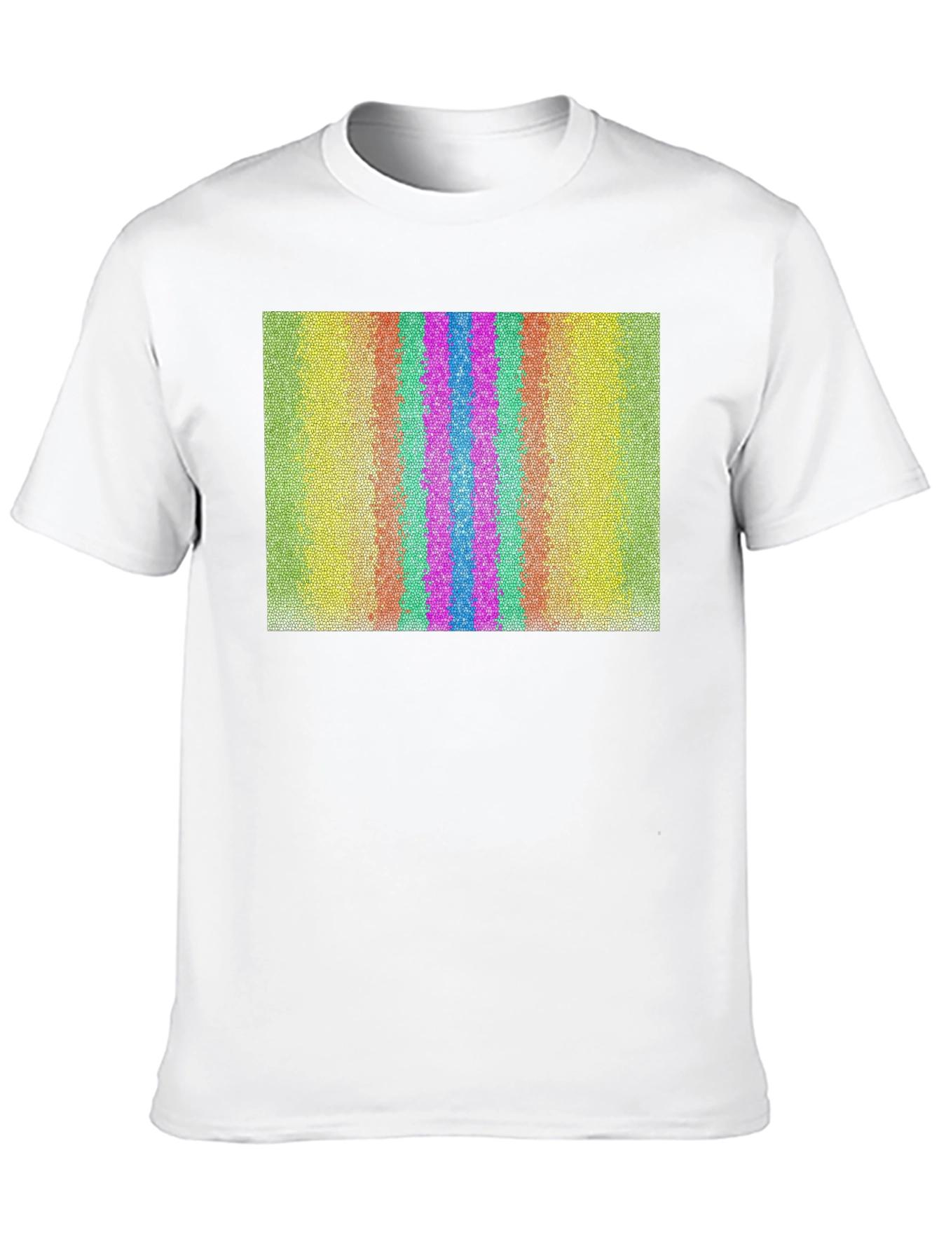 Retro Stripe Pattern Graphic Tee - Black
