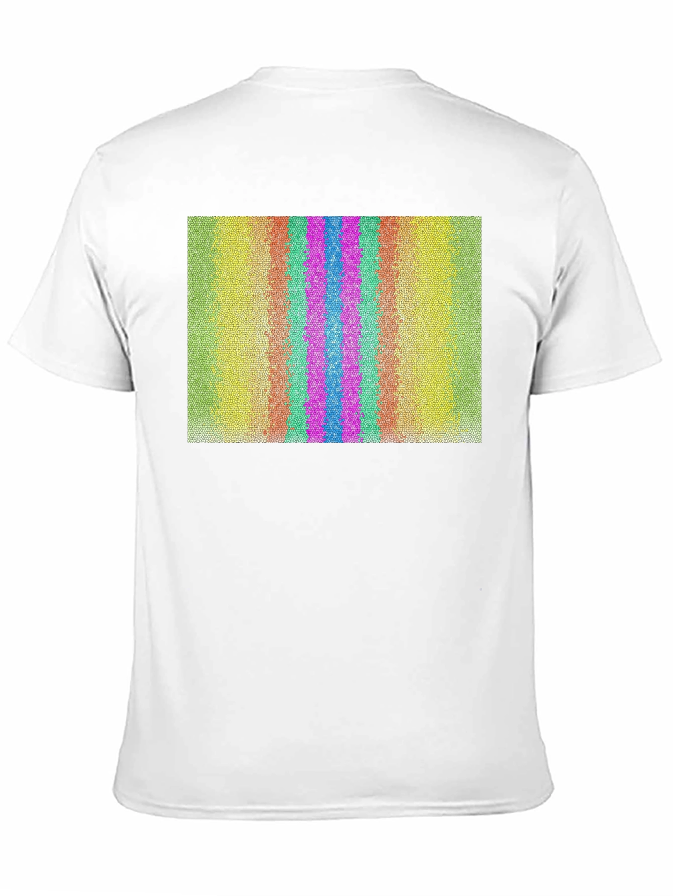 Retro Stripe Pattern Graphic Tee - Black