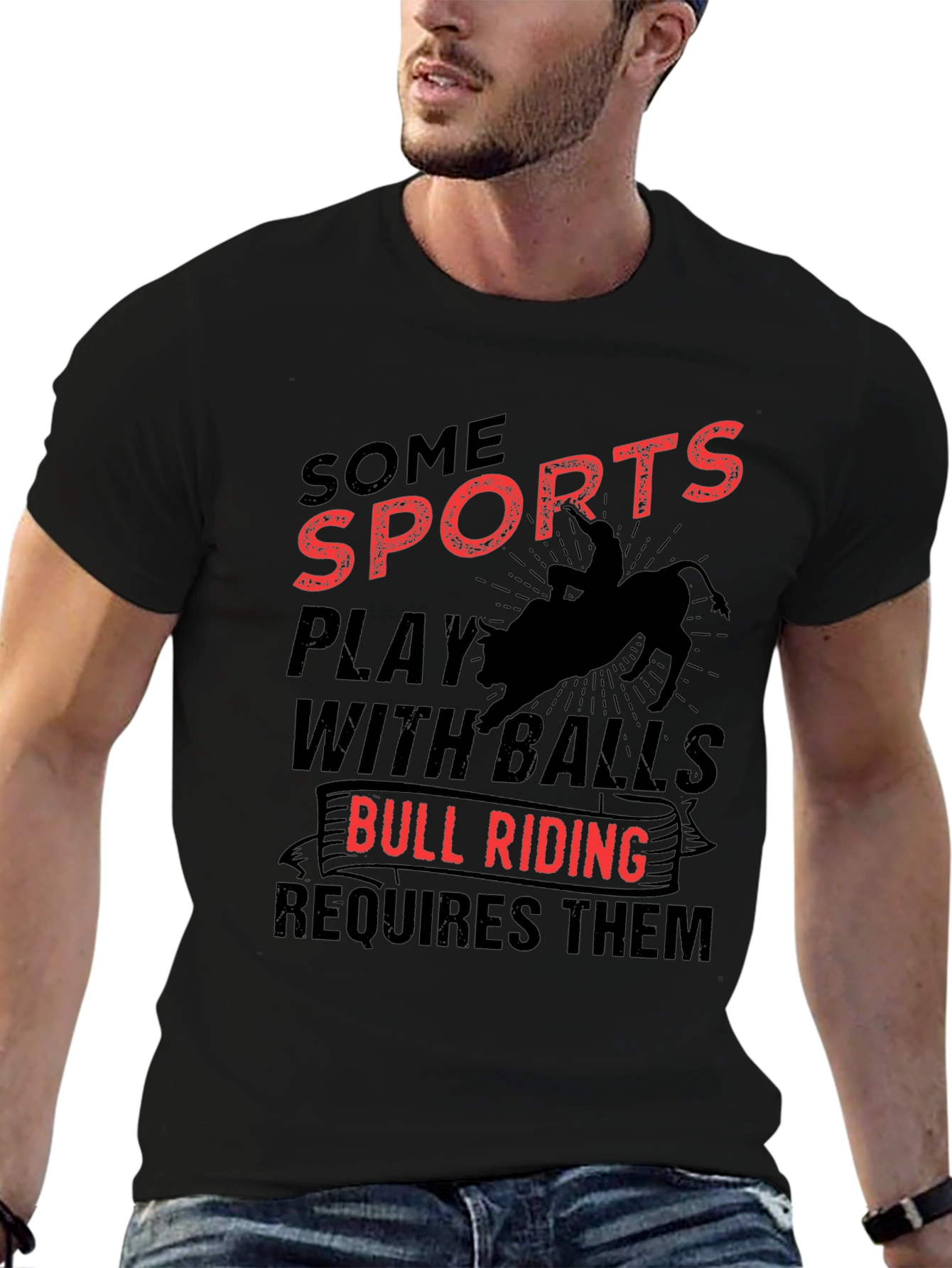 Bull Riding Balls T-Shirt Rodeo Cowboy Gift