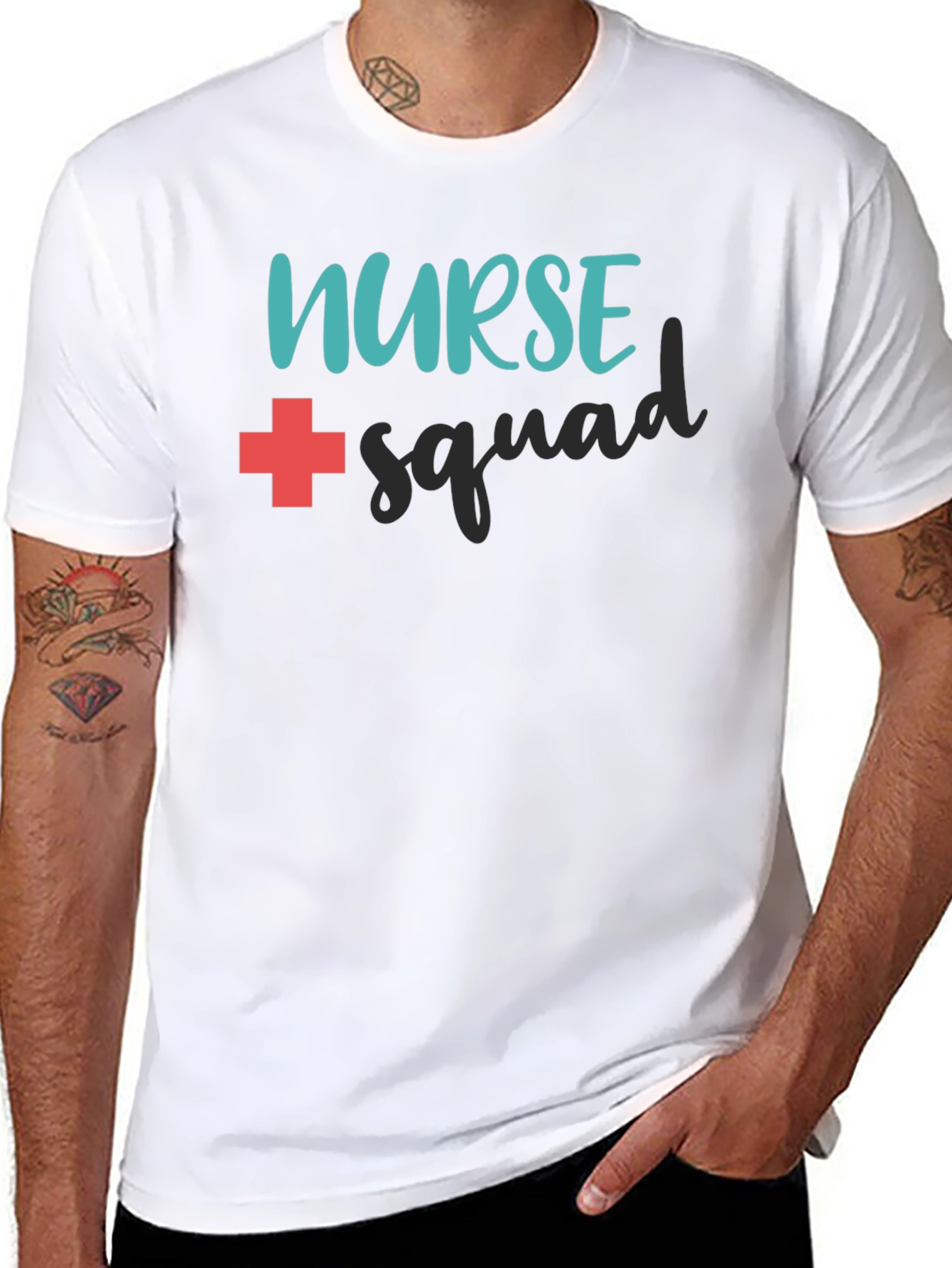 Nurse Squad Graphic T-Shirt - Black Crew Neck Tee