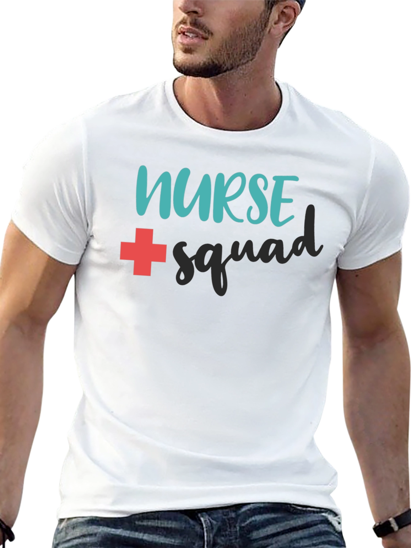 Nurse Squad Graphic T-Shirt - Black Crew Neck Tee
