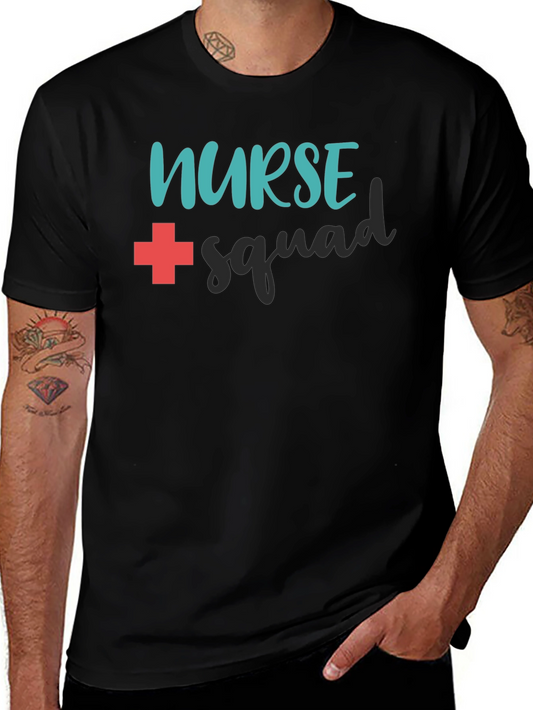 Nurse Squad Graphic T-Shirt - Black Crew Neck Tee