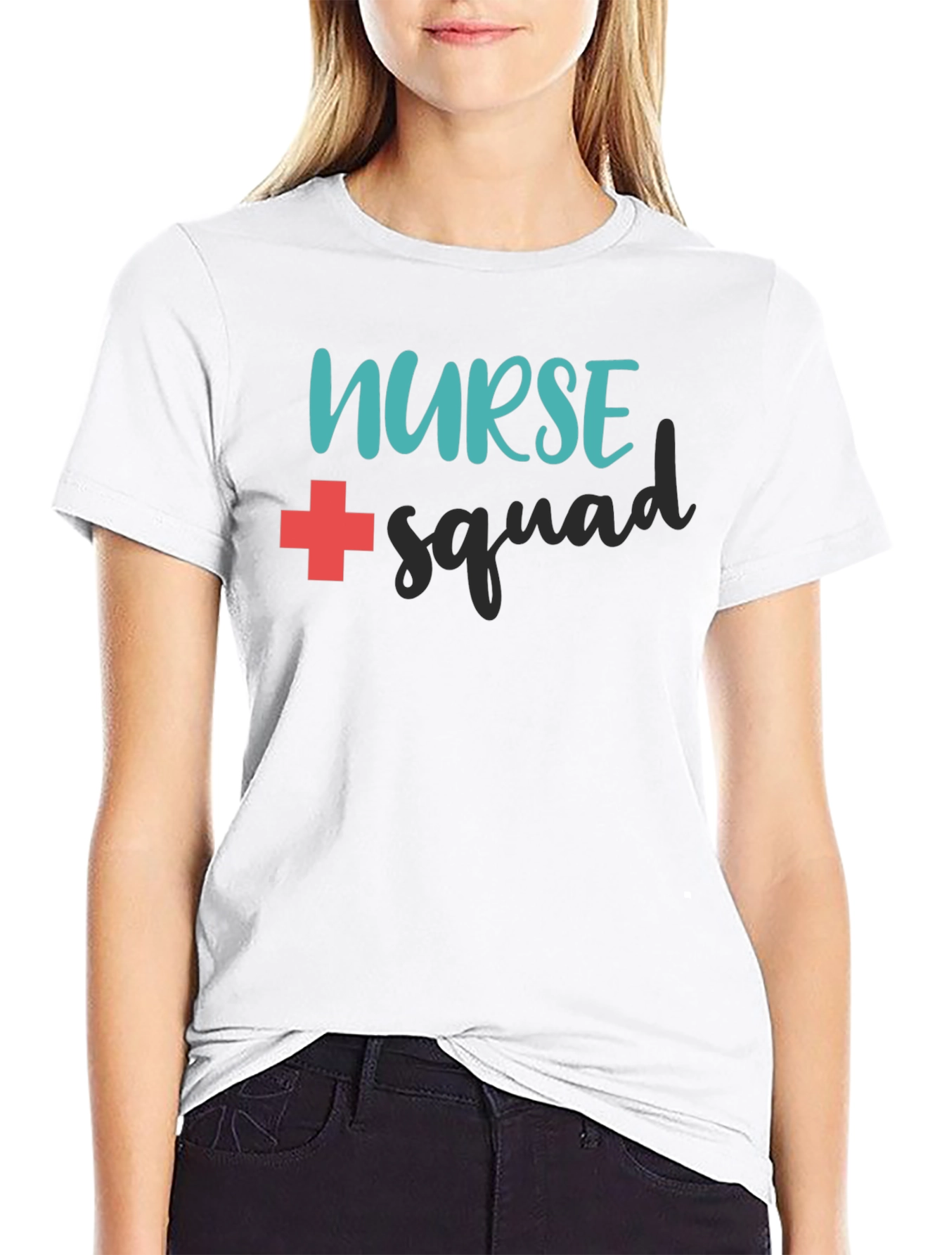 Nurse Squad Graphic T-Shirt - Black Crew Neck Tee