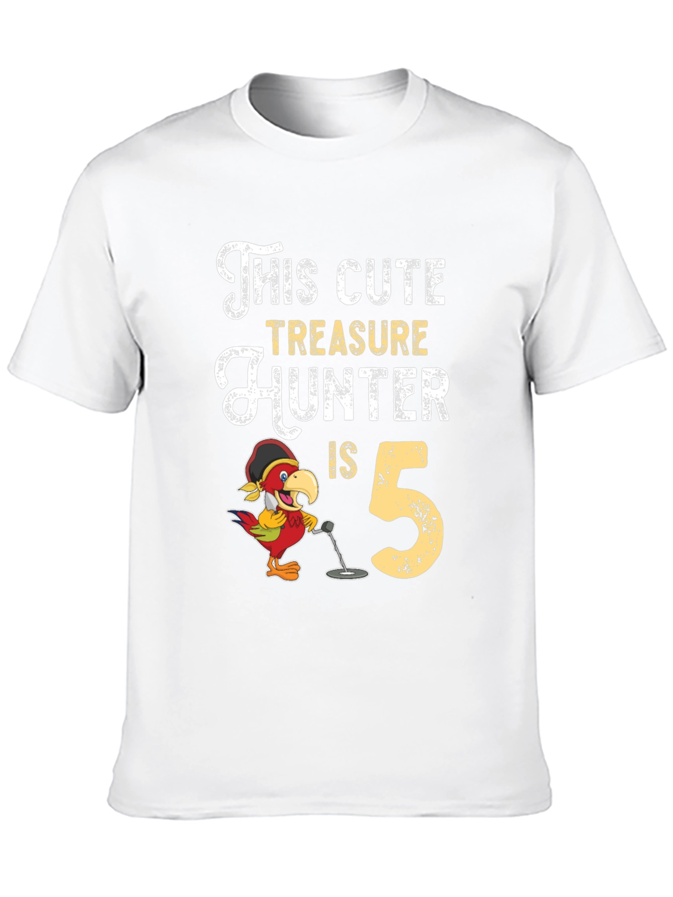 Cute Treasure Hunter 5th Birthday Black T-Shirt