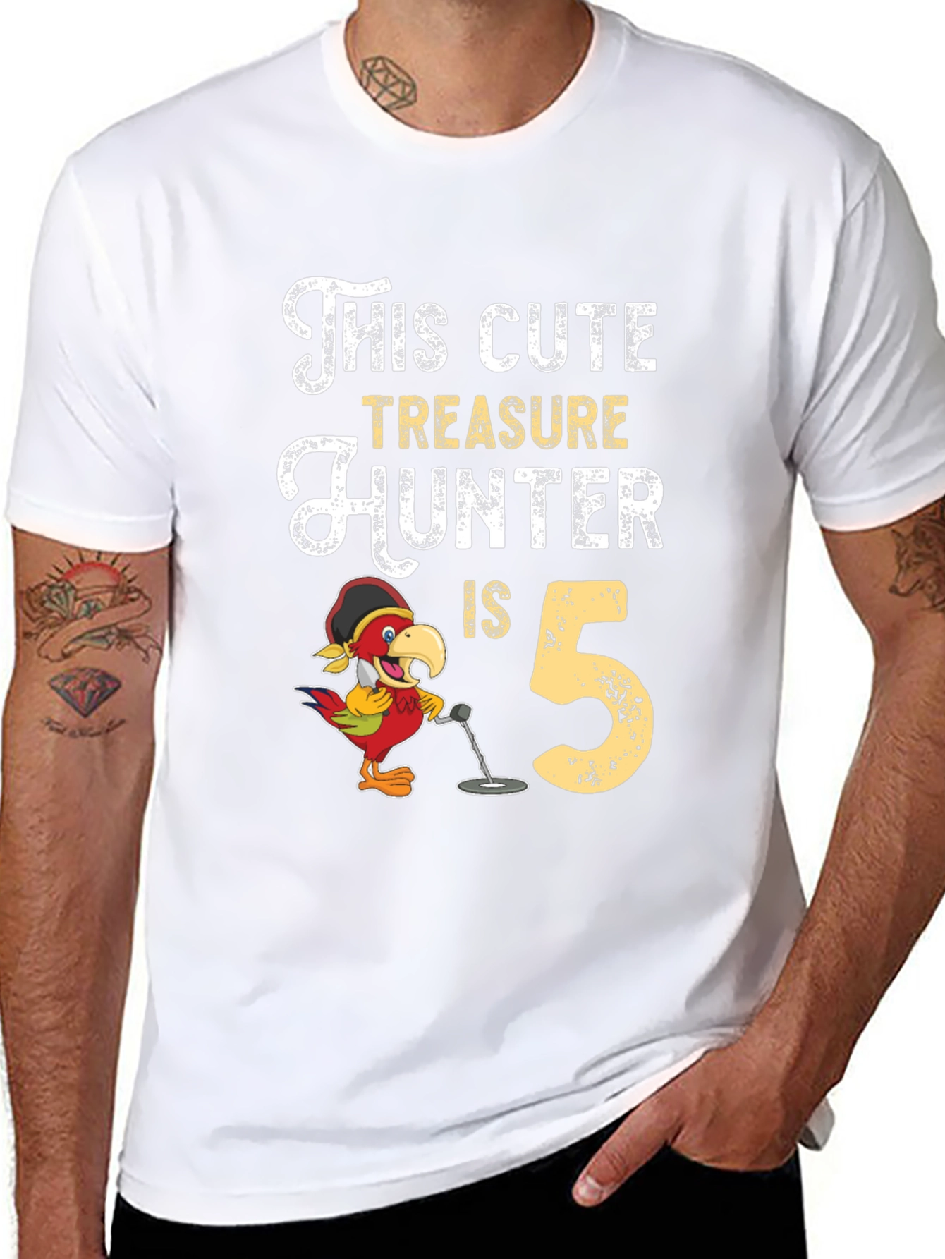 Cute Treasure Hunter 5th Birthday Black T-Shirt