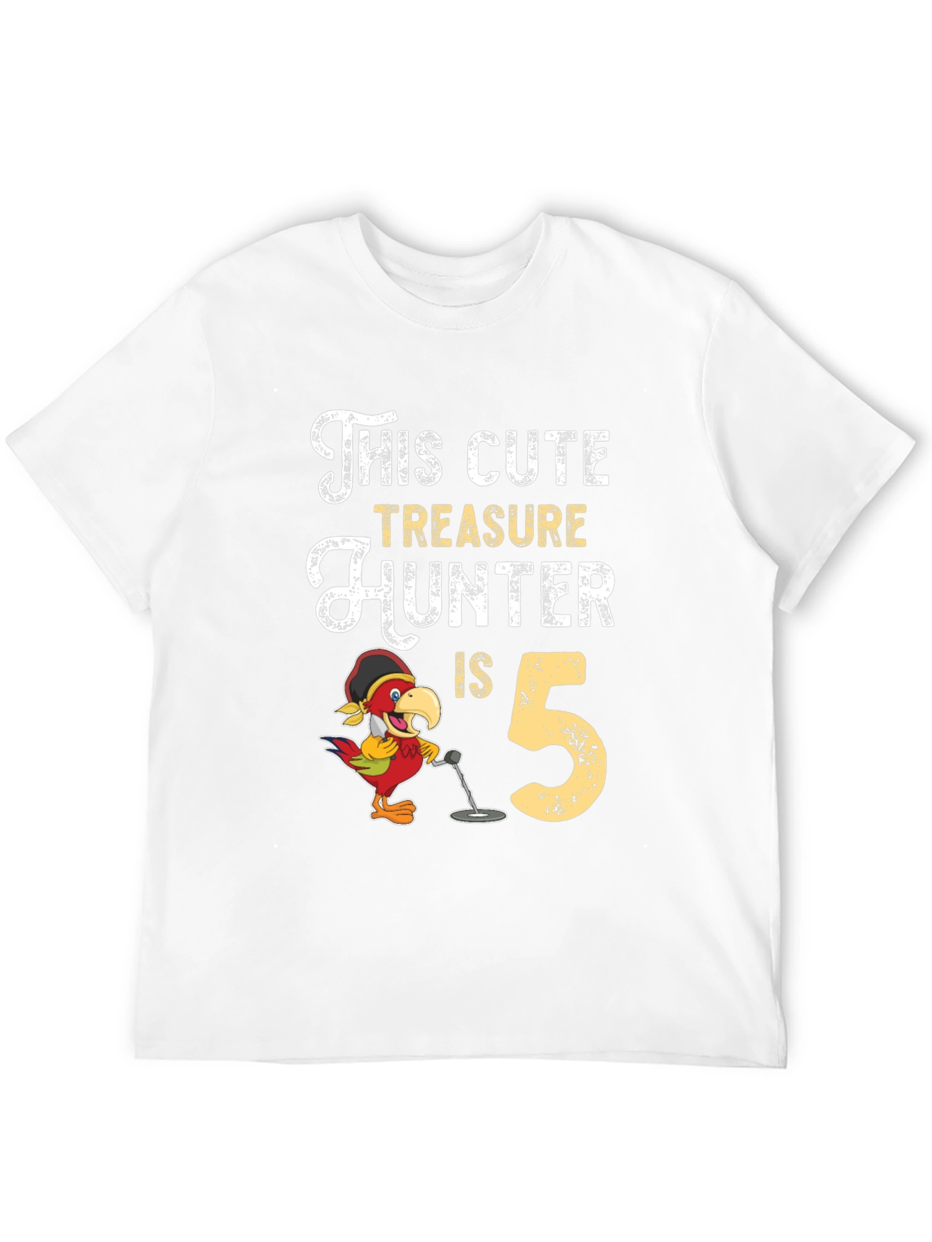 Cute Treasure Hunter 5th Birthday Black T-Shirt