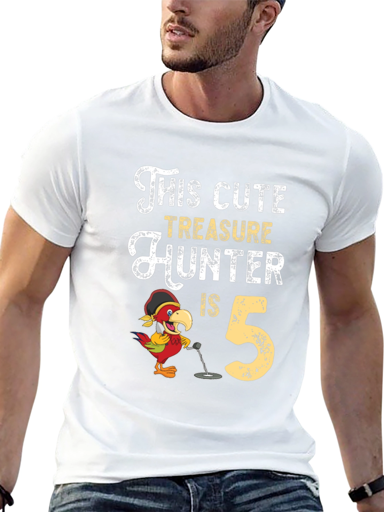 Cute Treasure Hunter 5th Birthday Black T-Shirt