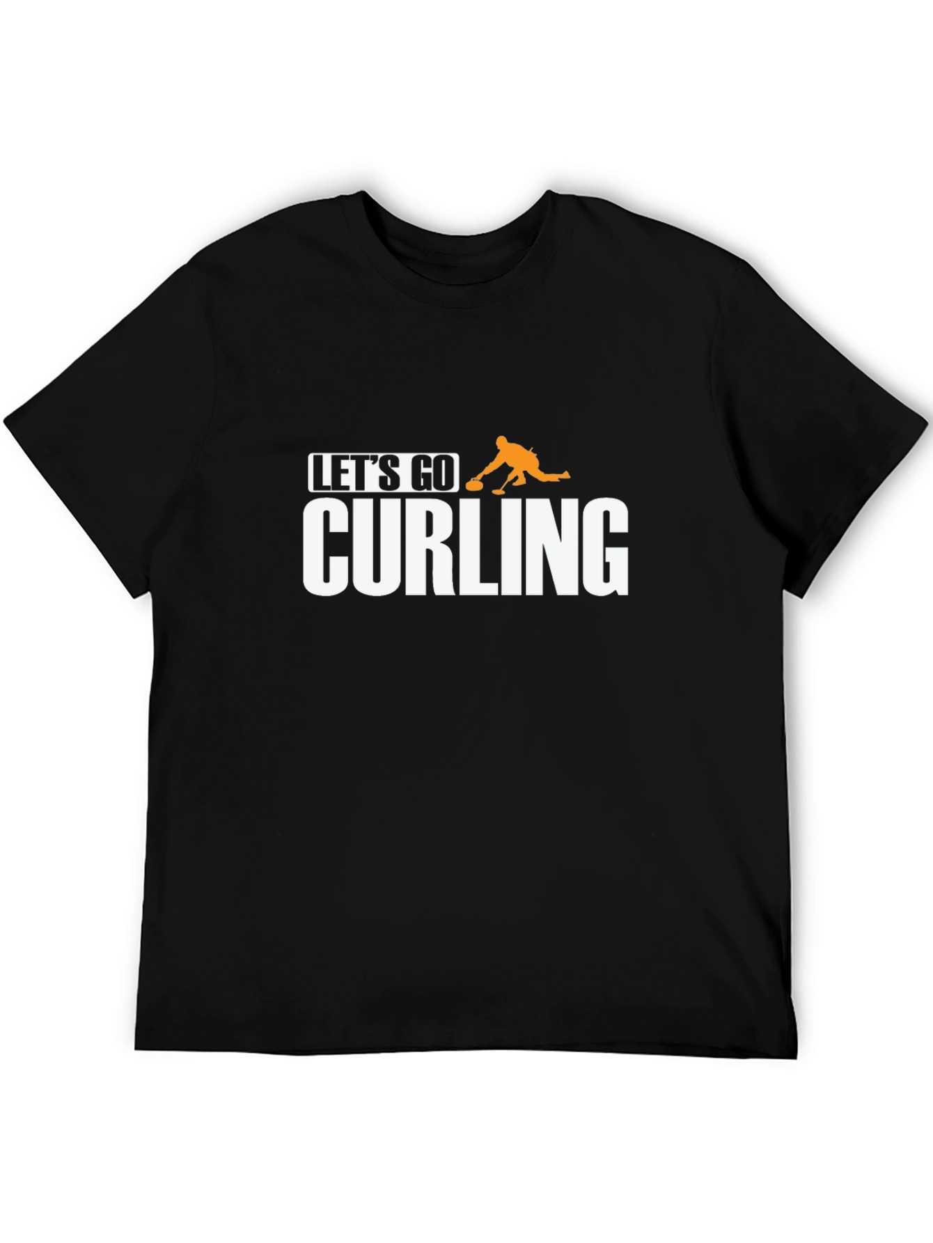 Lets Go Curling T-Shirt - Black Tee