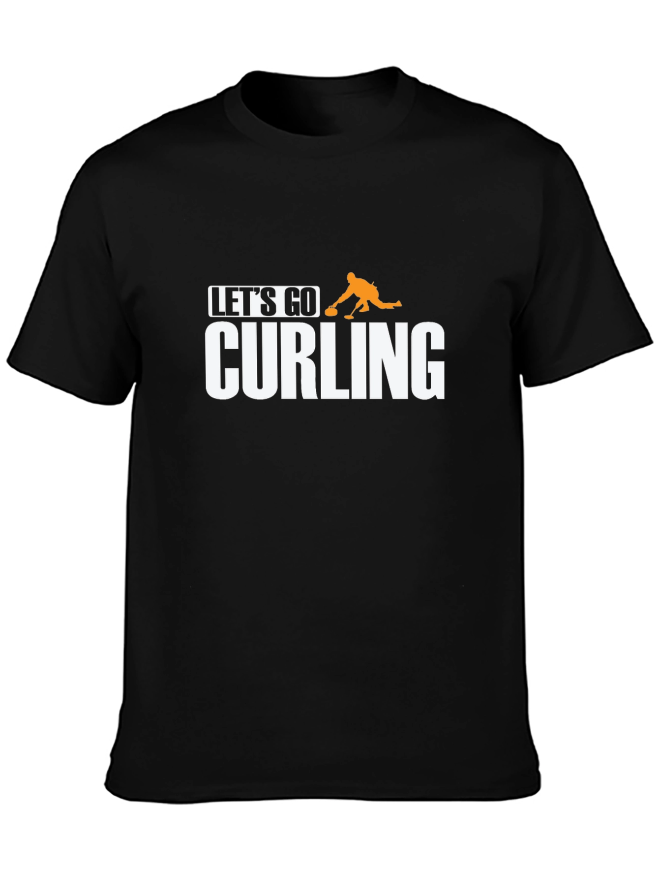 Lets Go Curling T-Shirt - Black Tee