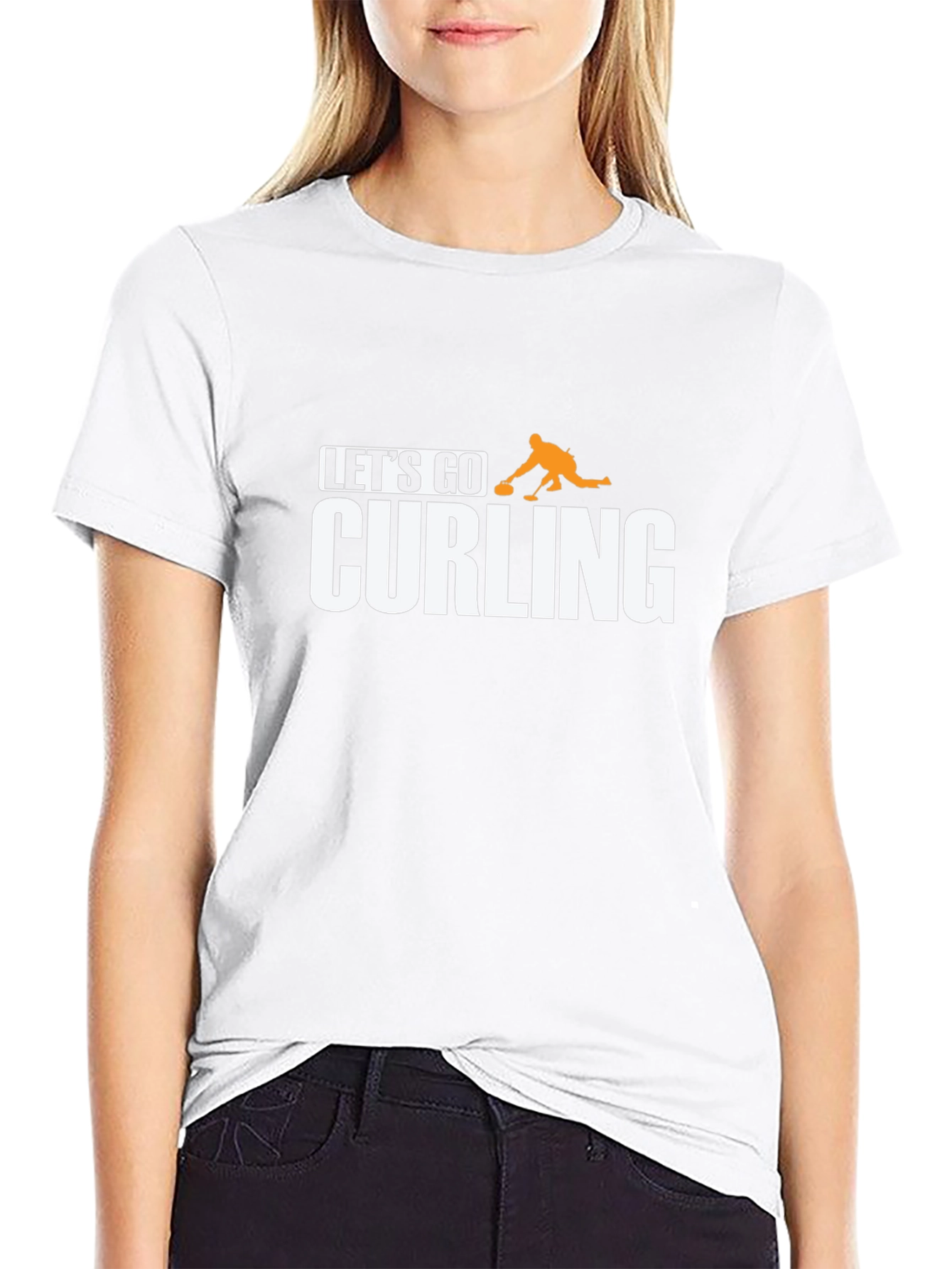 Lets Go Curling T-Shirt - Black Tee