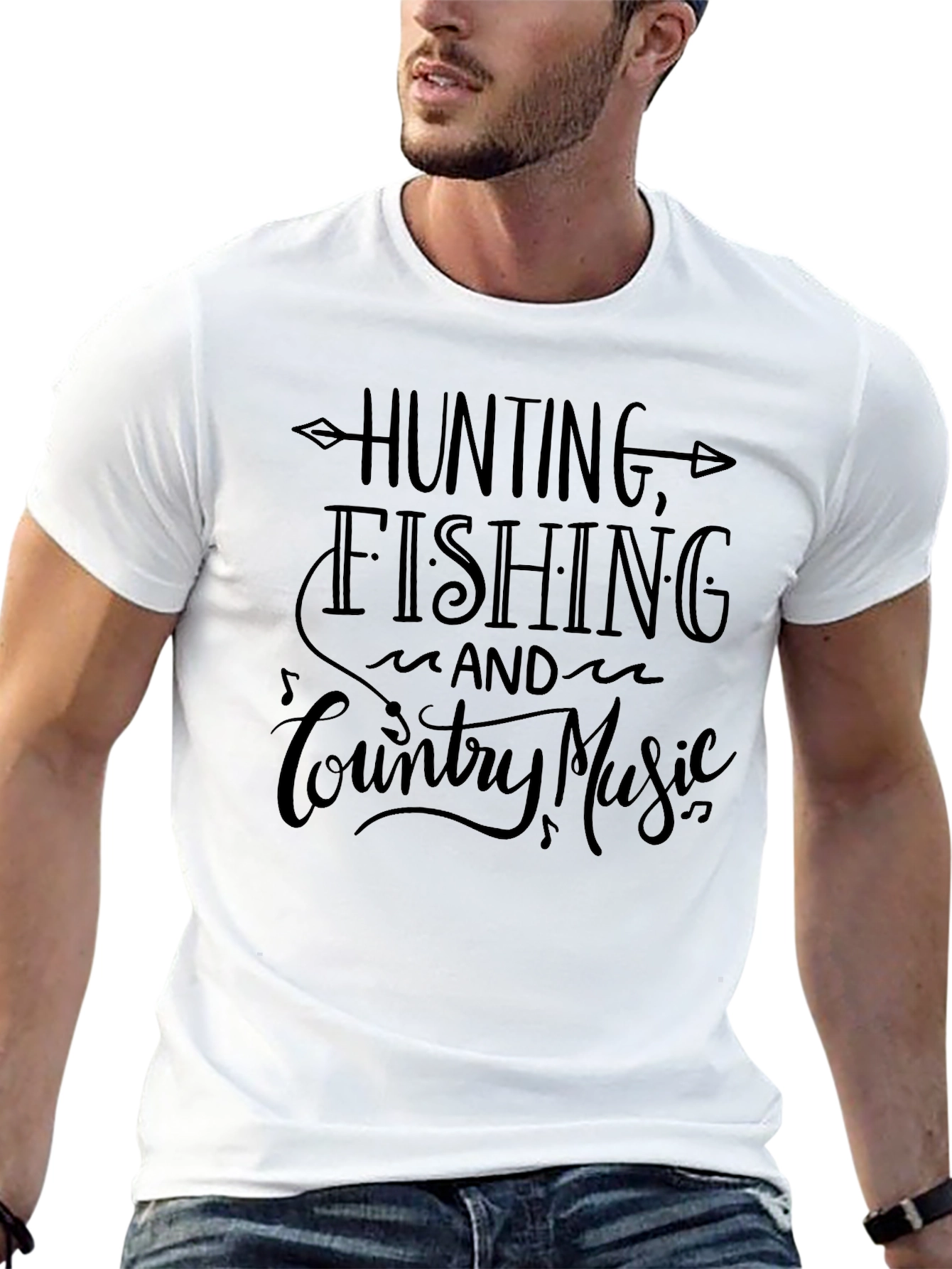 Hunting Fishing Country Music Graphic Tee