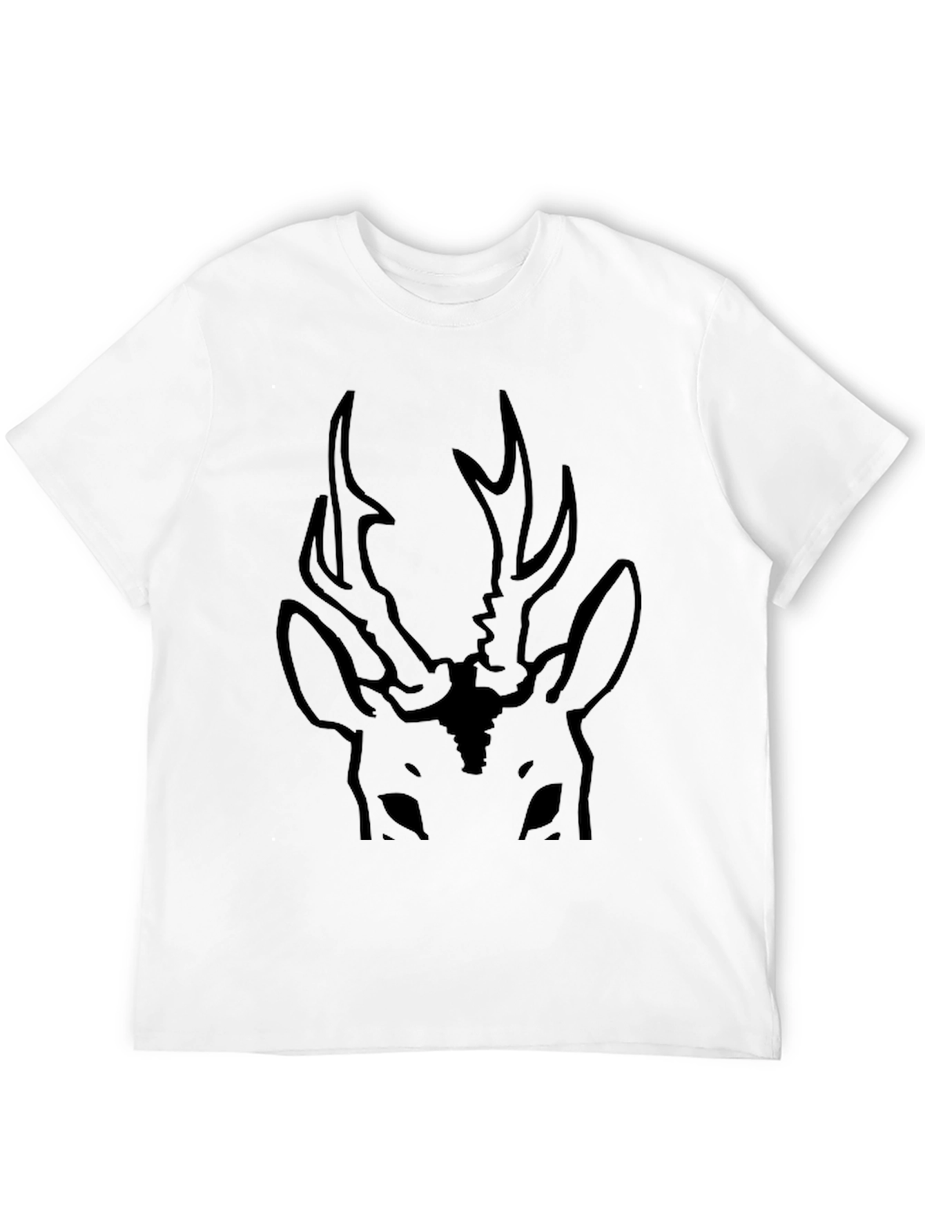 Black Deer Graphic Tee - Antler Design