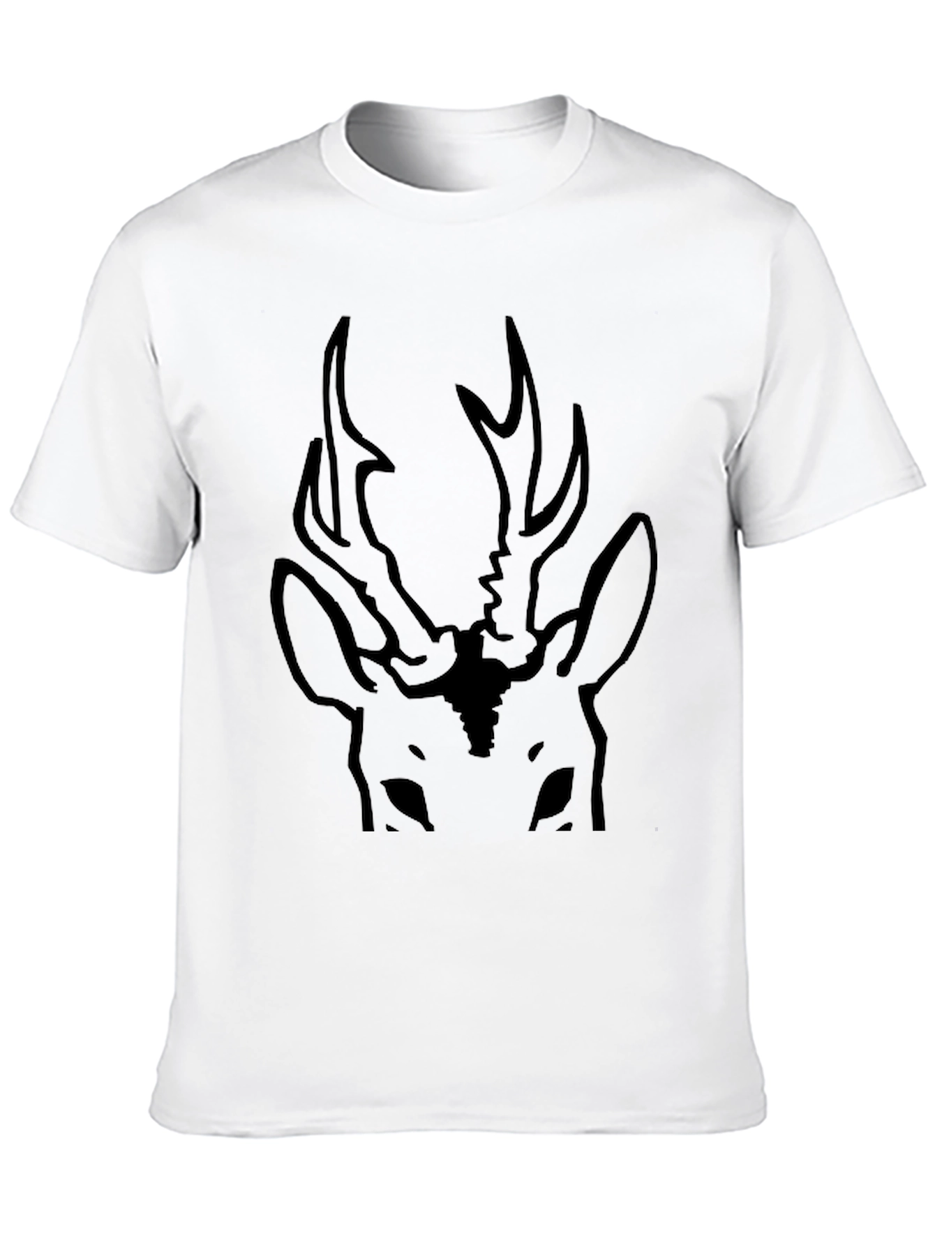 Black Deer Graphic Tee - Antler Design