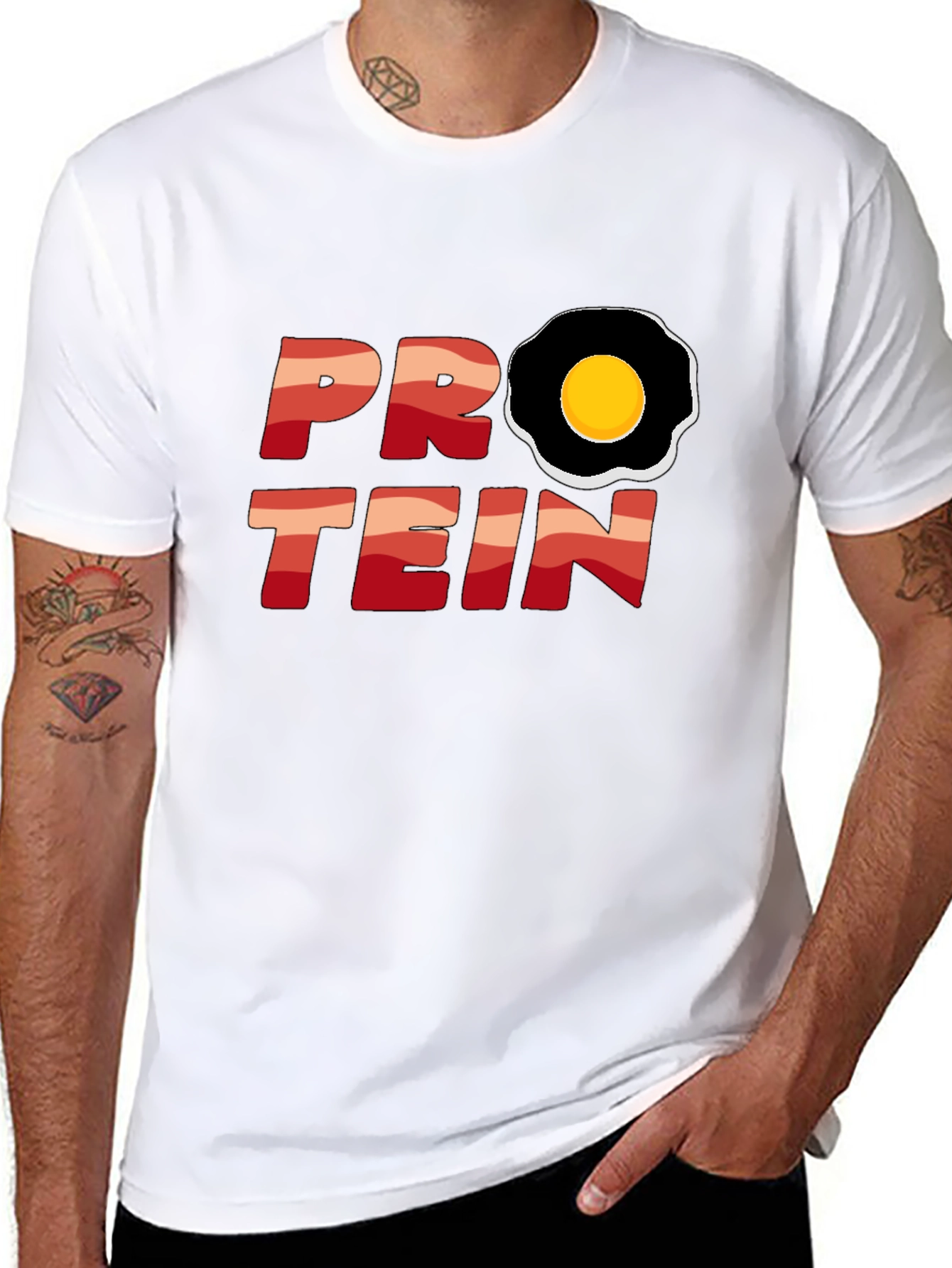 Protein T-Shirt - Egg Design Black