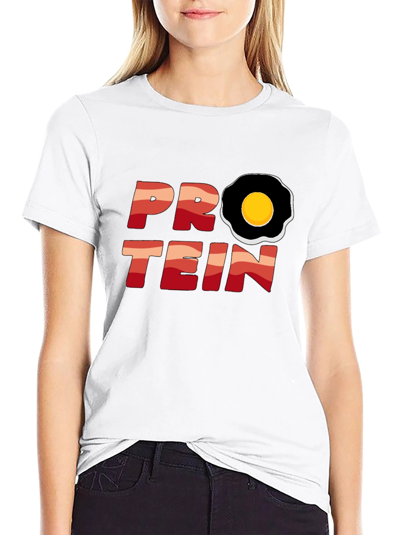 Protein T-Shirt - Egg Design Black