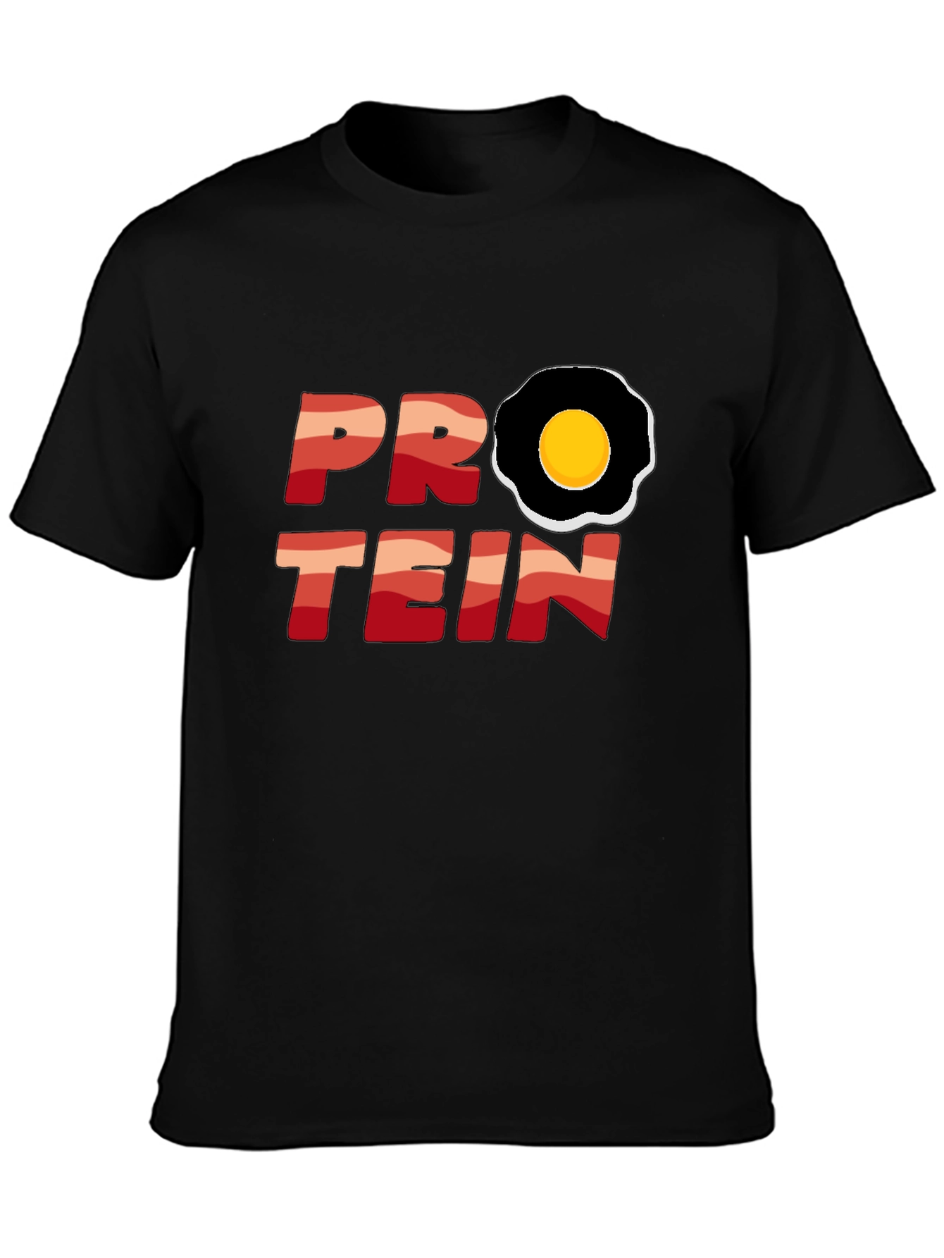 Protein T-Shirt - Egg Design Black