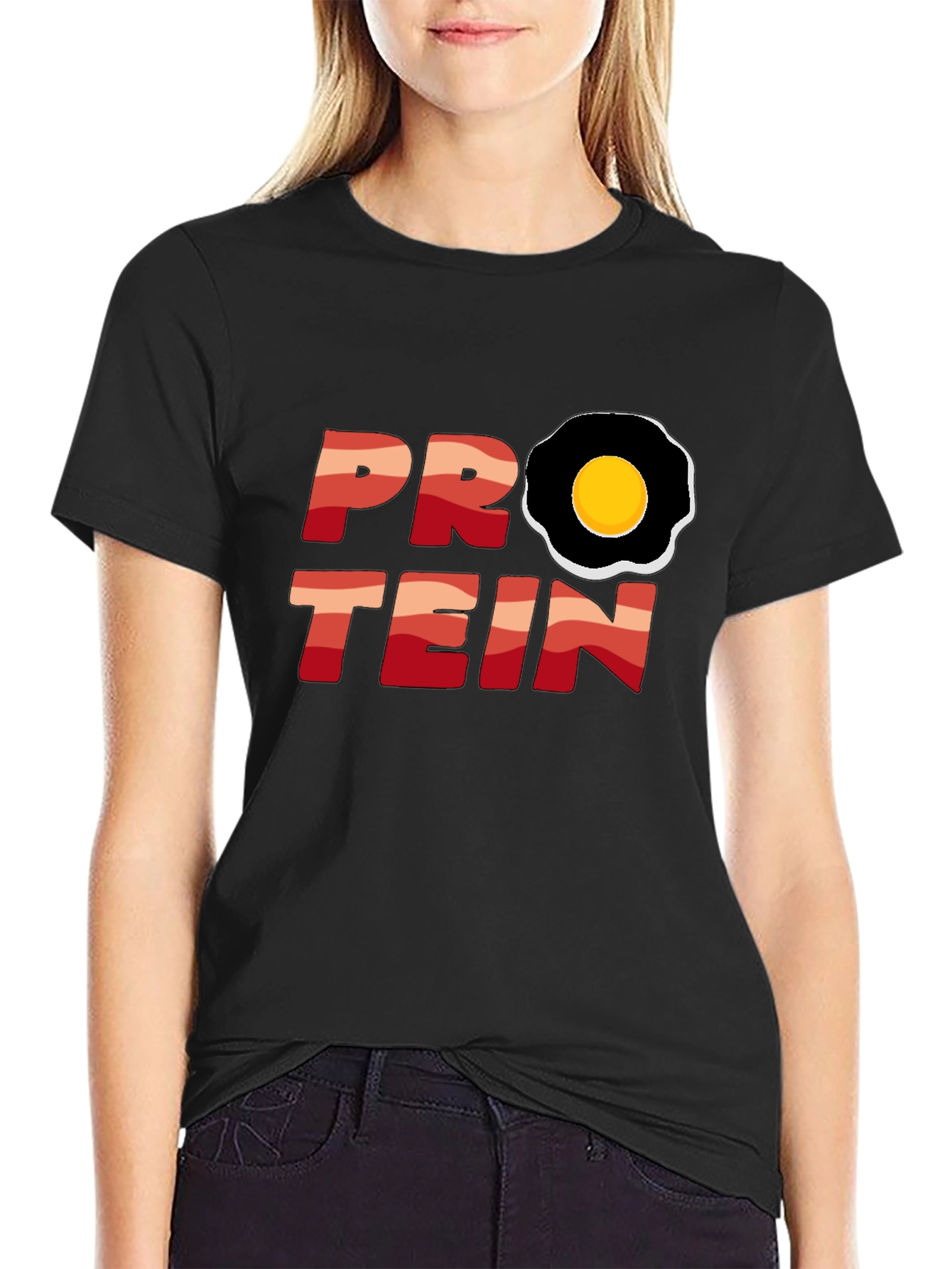 Protein T-Shirt - Egg Design Black