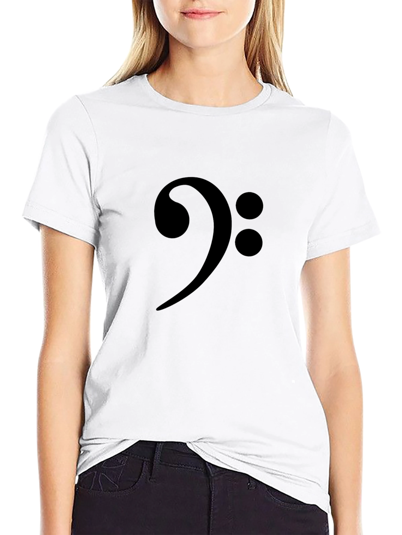 Bass Clef Black T-Shirt Music Note Tee