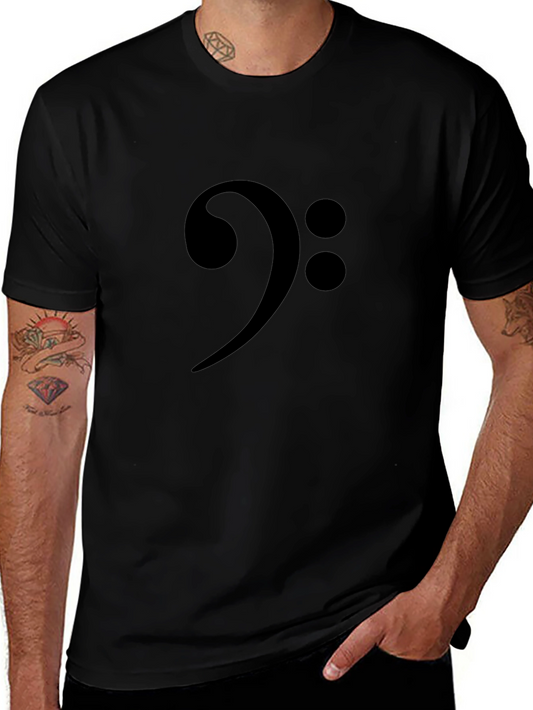 Bass Clef Black T-Shirt Music Note Tee