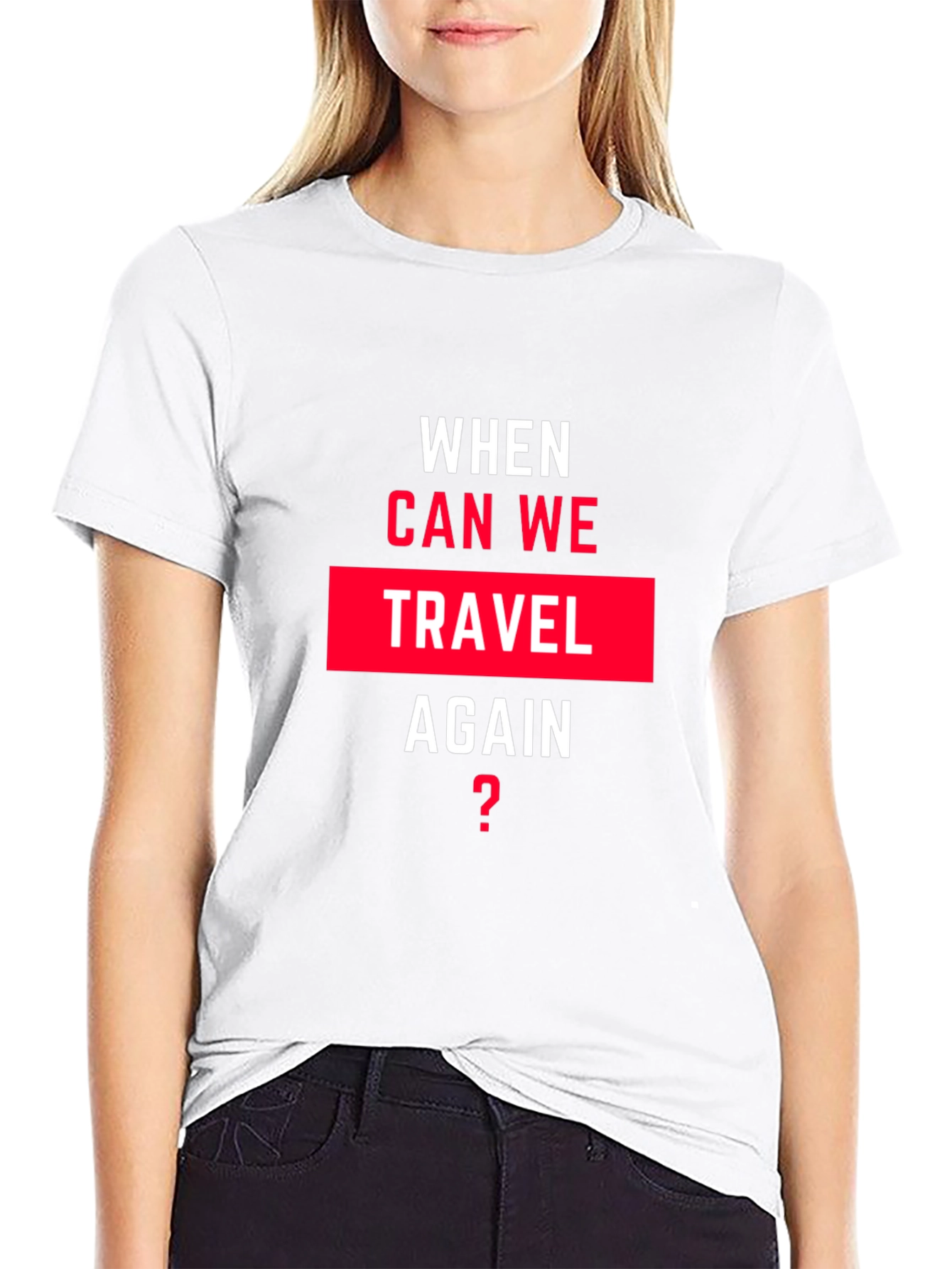 When Can We Travel Again Black Graphic Tee
