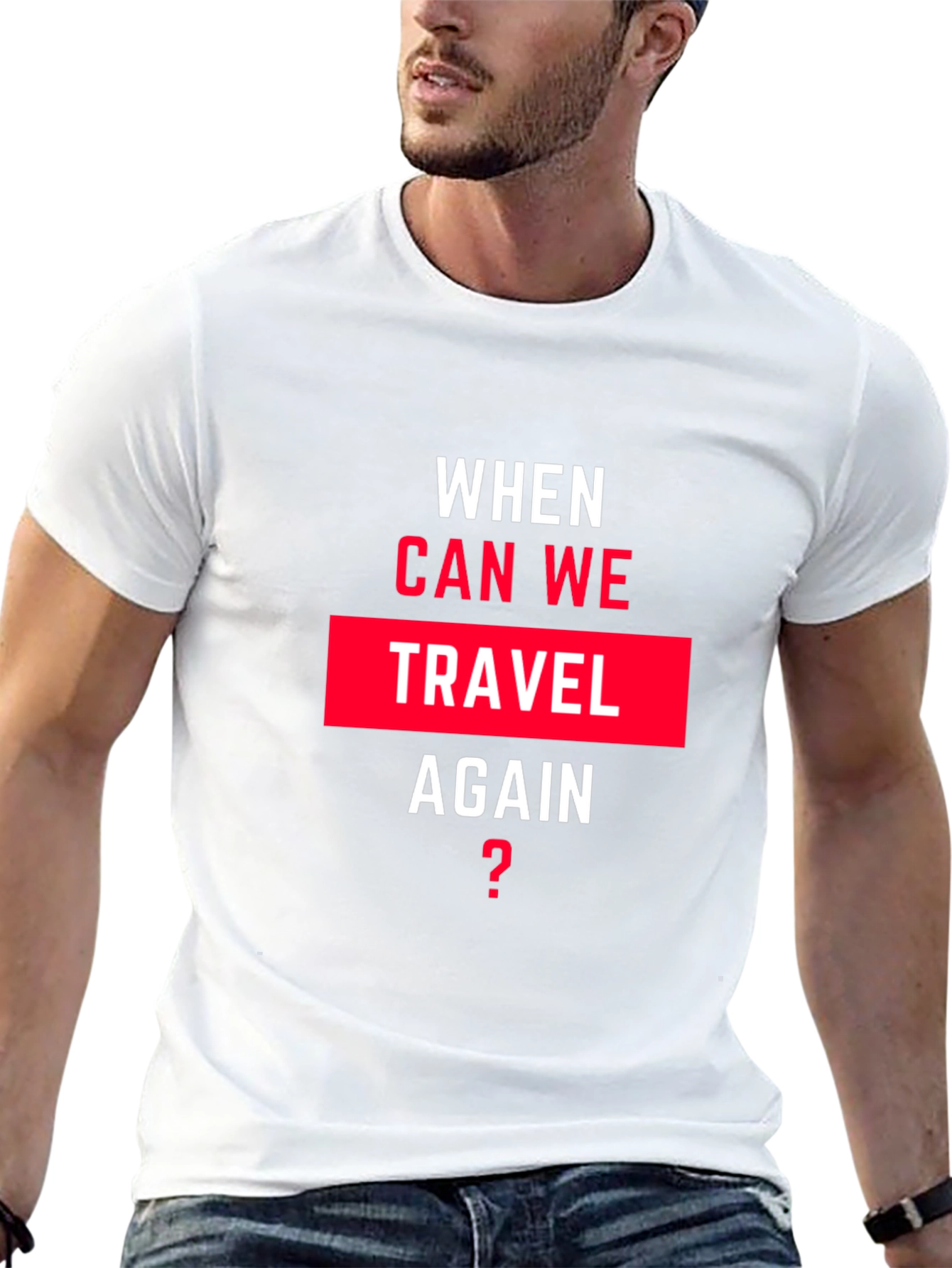 When Can We Travel Again Black Graphic Tee