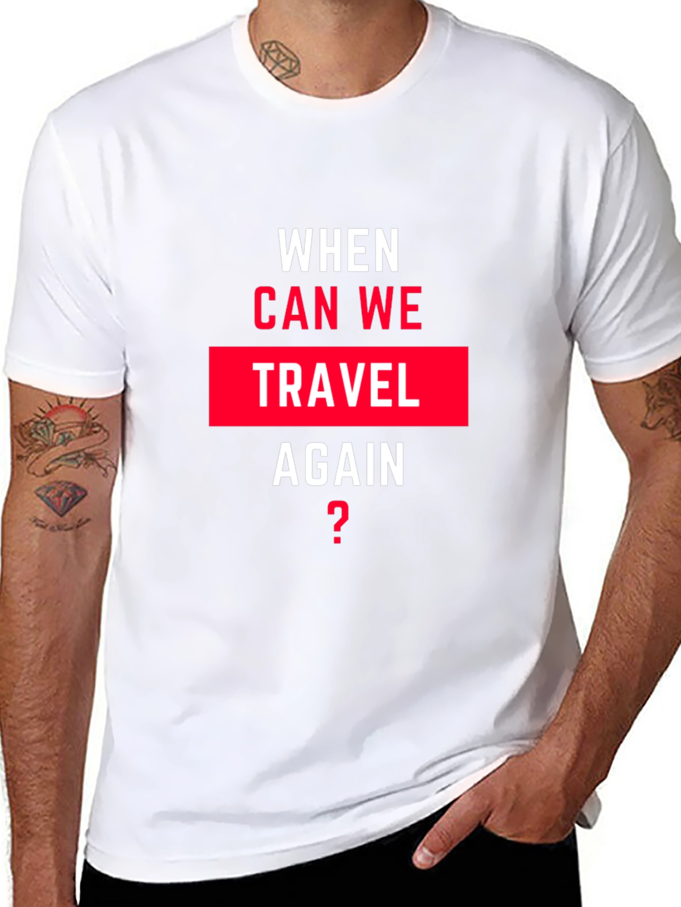 When Can We Travel Again Black Graphic Tee
