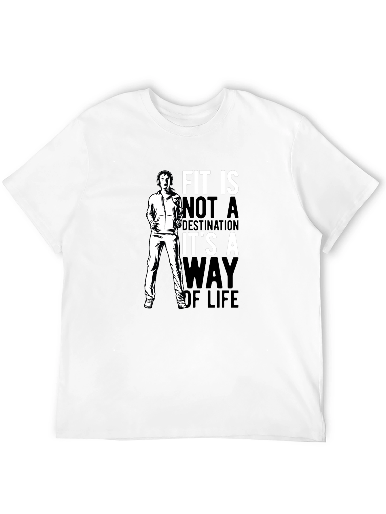 Fit is a Way of Life Black Graphic T-Shirt